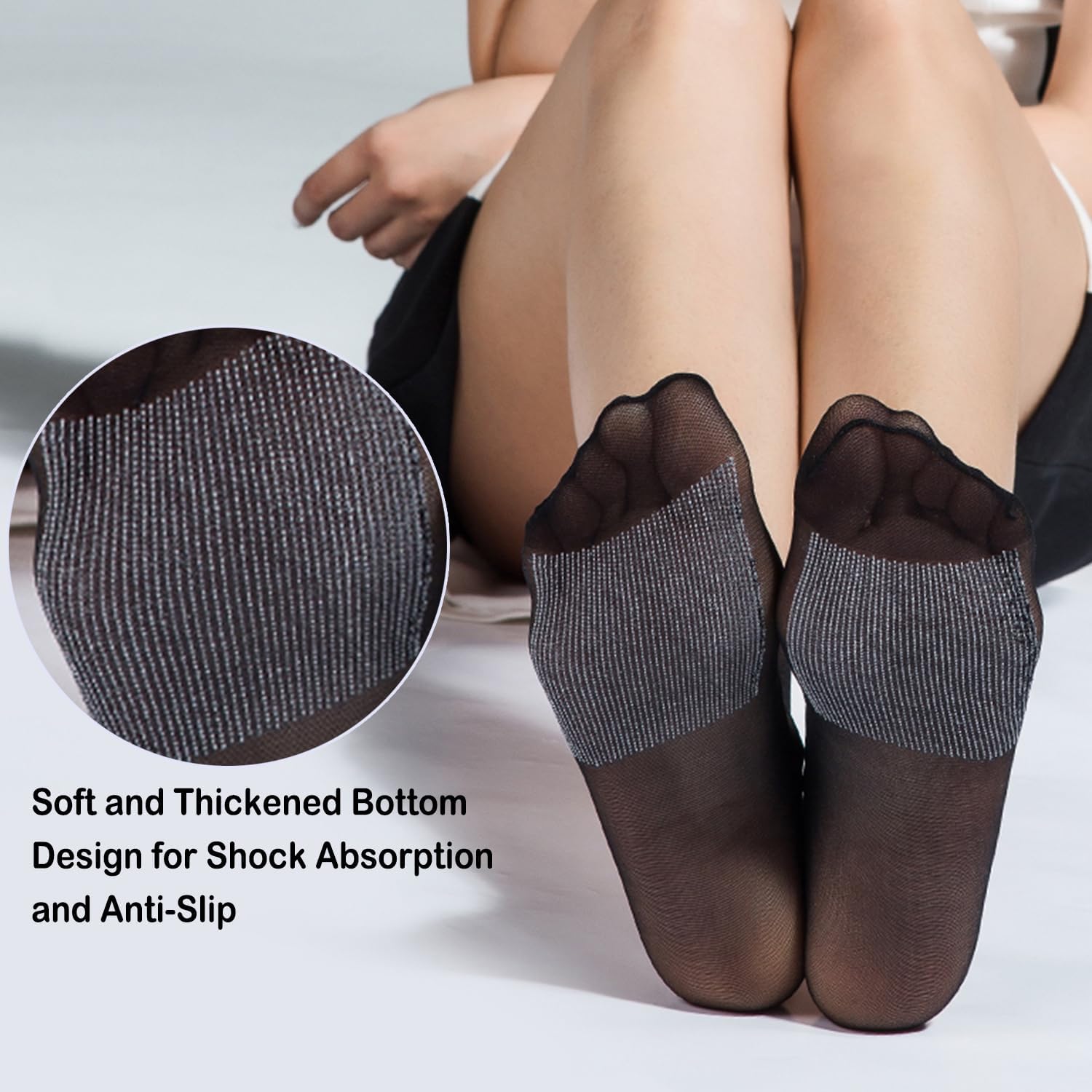 Mcool Mary 12 Pairs Womens Sheer Ankle Socks Nude Stocking Summer Ultra Thin Cool See through Silk Socks for Women