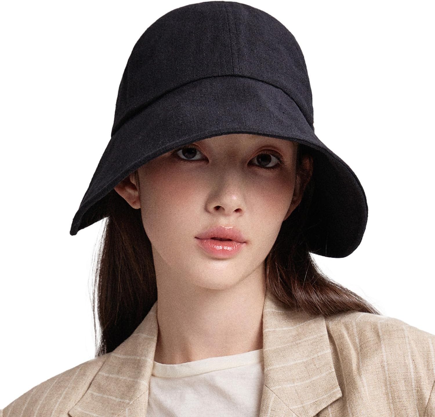 WHITE SANDS MOJA Linen Victorian Bonnet Hat Sun Cap, Foldable Summer Visor | New Katy