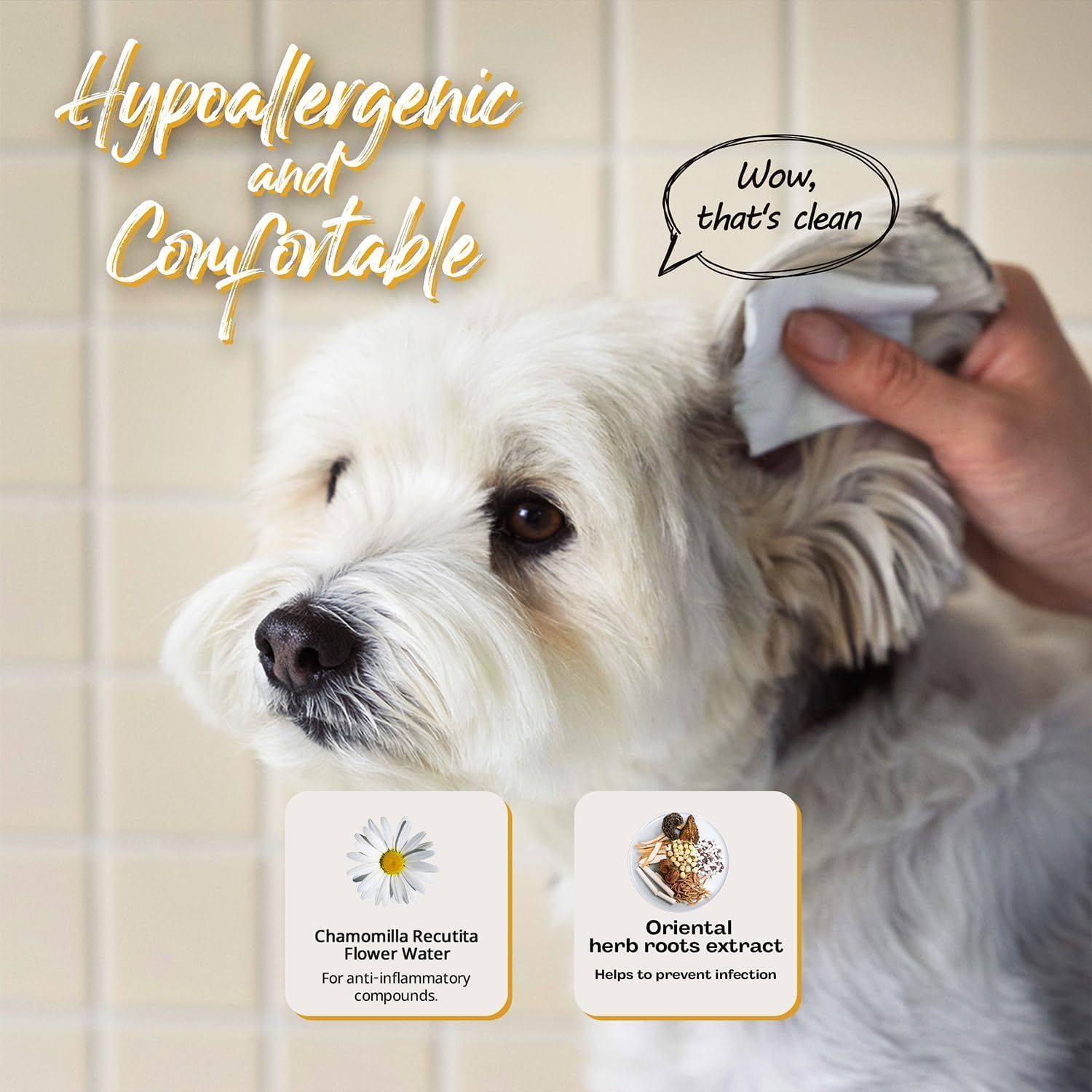 Korean Plant Based Vegan Dog Ear Cleaner 100 Ml – Naturally Derived Ear Cleanser Dogs – Advanced Solution for Ear Cleaning, Odors, Debris, Itchy, Ear Wax, Moisturizing – Made in Korea