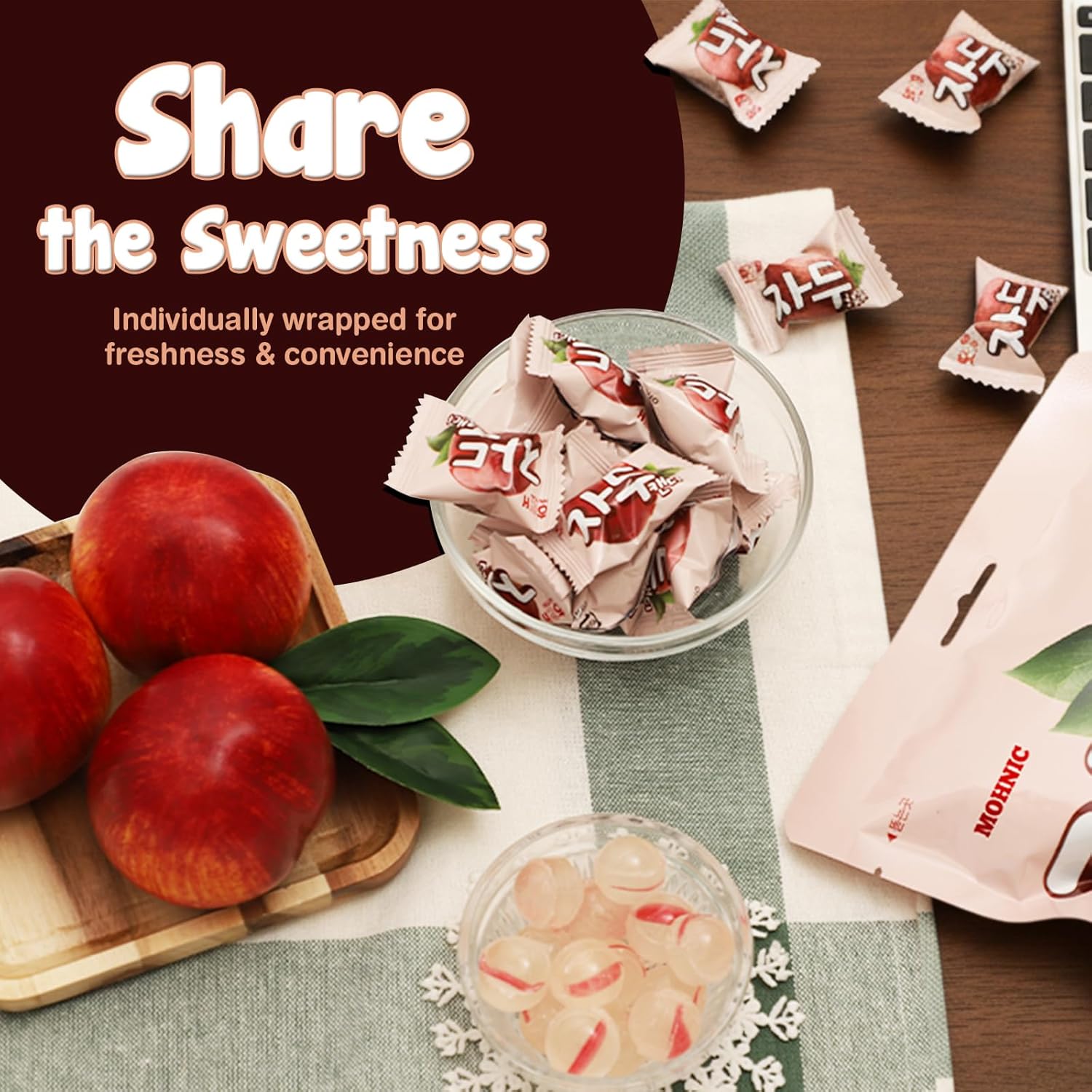 MOHNIC Plum Candy, 2 Pack X 4.58 Oz Each, Korean Snacks & Korean Candy Treats, Plum Flavor Hard Candy, 한국 과자, 자두 캔디 (Pack of 2)