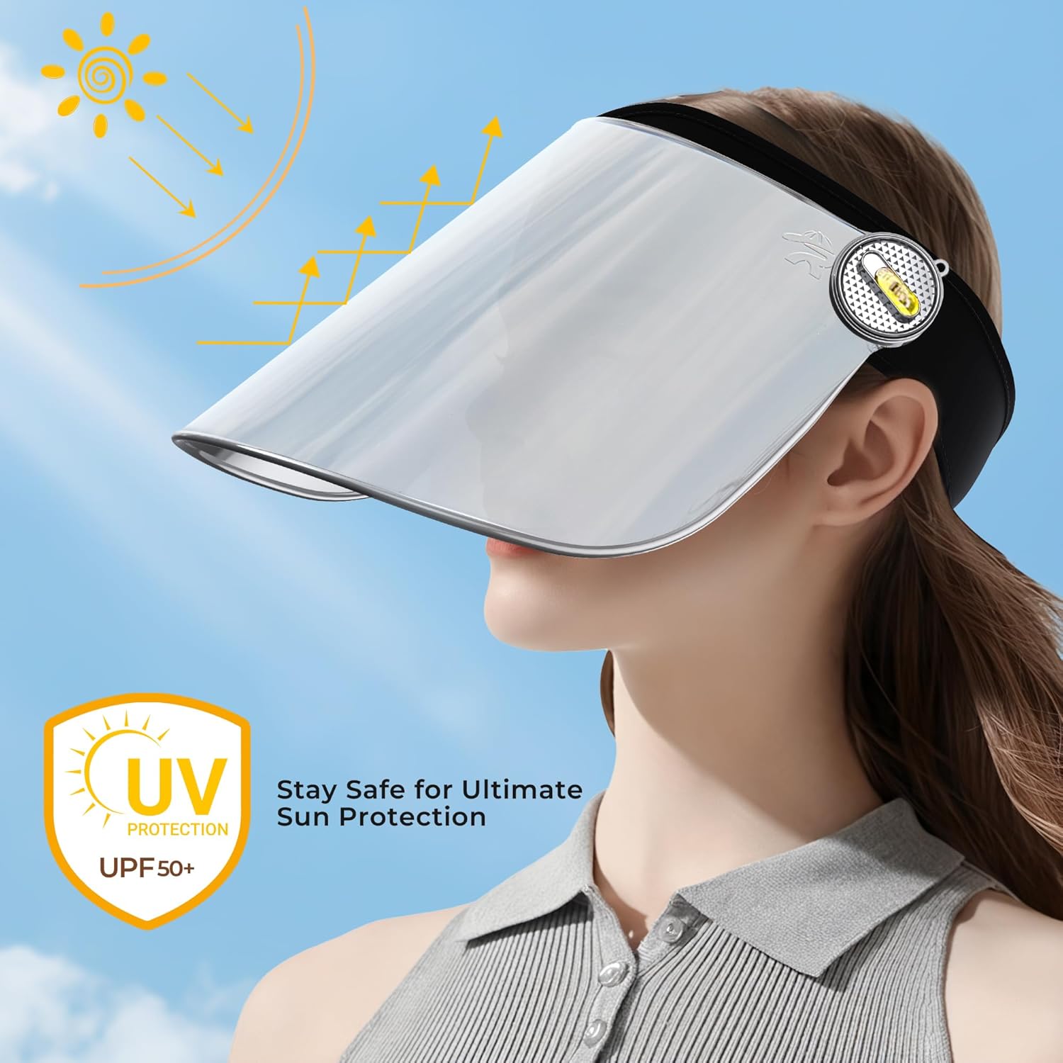 Sun Visor Hats, Sun Visors for Women, Summer UV Blocking Sun Protection Hat, Visor Hats for Women Lightweight & Breathable
