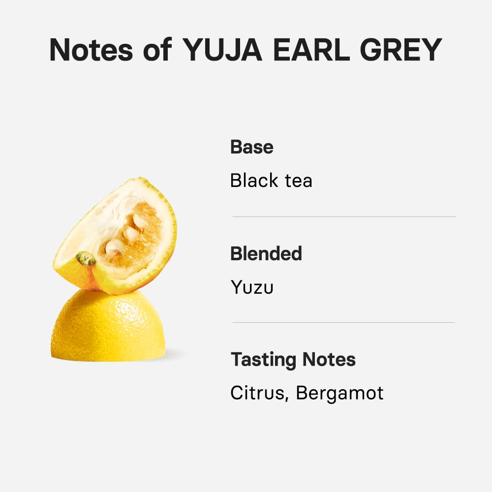 OSULLOC Yuja Earl Grey (Natural Bergamot Flavor, Yuju), USDA Organic, Premium Teabags from Jeju Island, 20 Count, 1.41 Oz, 40G