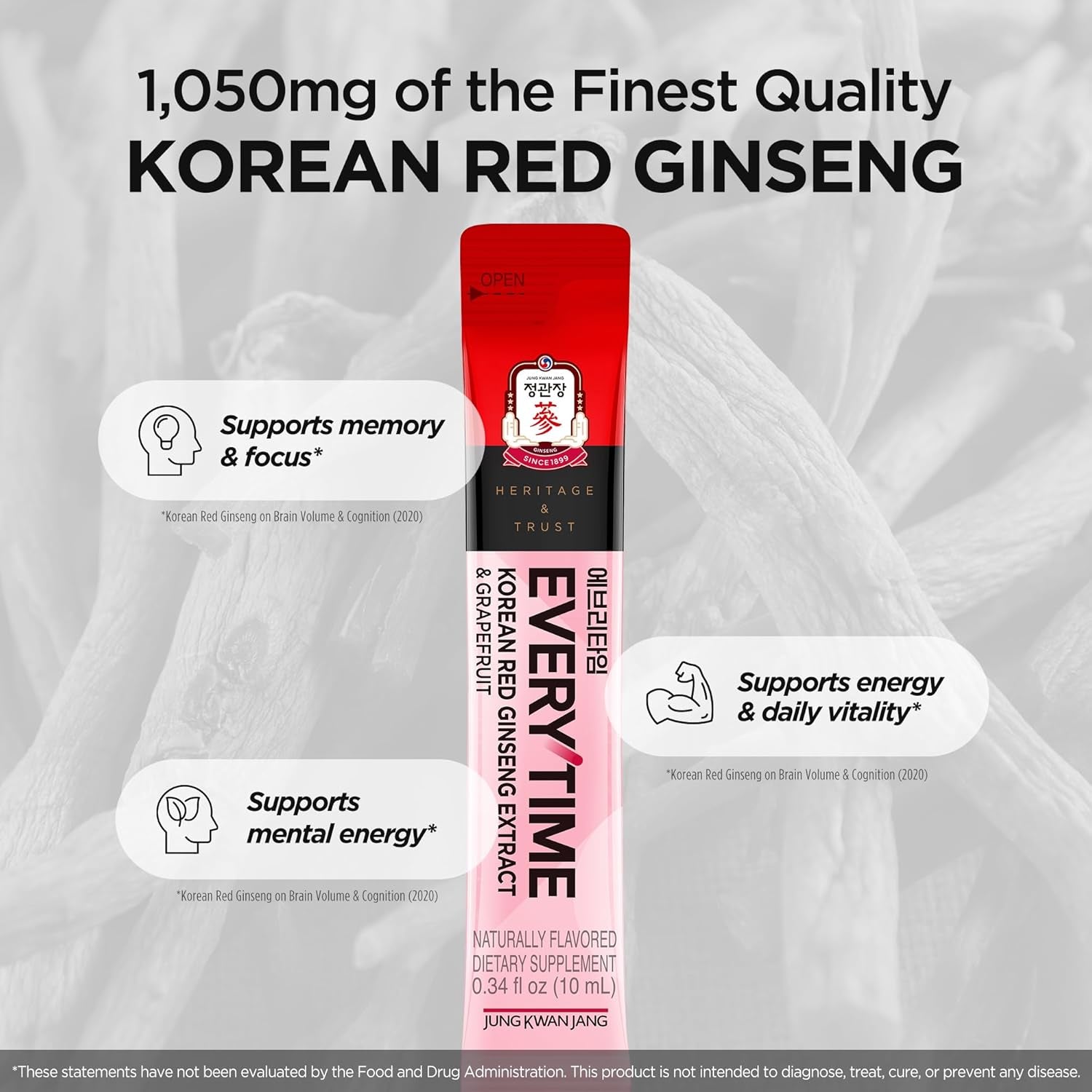 정관장 에브리타임 10포 인삼 & 자몽 Everytime Korean Red Ginseng Extract 1,000Mg & Grapefruit 