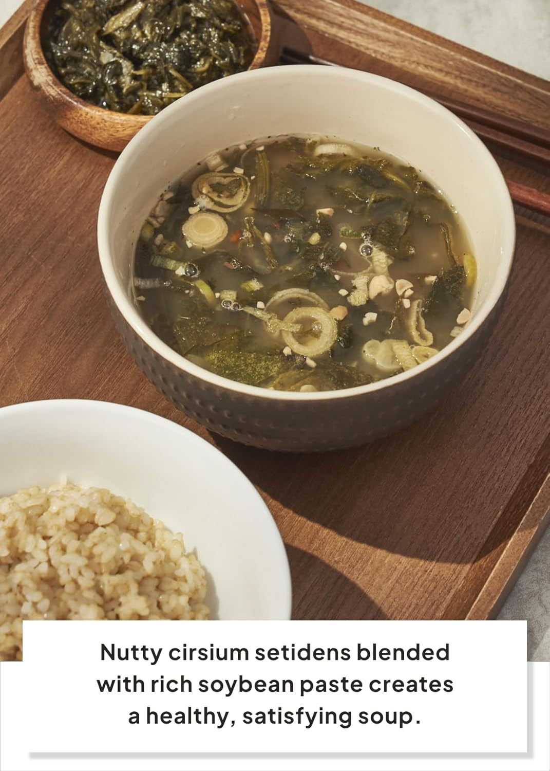 Korean Food Gondre (Cirsium Setidens) Soybean Paste Soup – Instant Korean Miso Soup, Freeze-Dried Doenjang Soup with Vegetables – 5 Packs, 1.76Oz (50G)