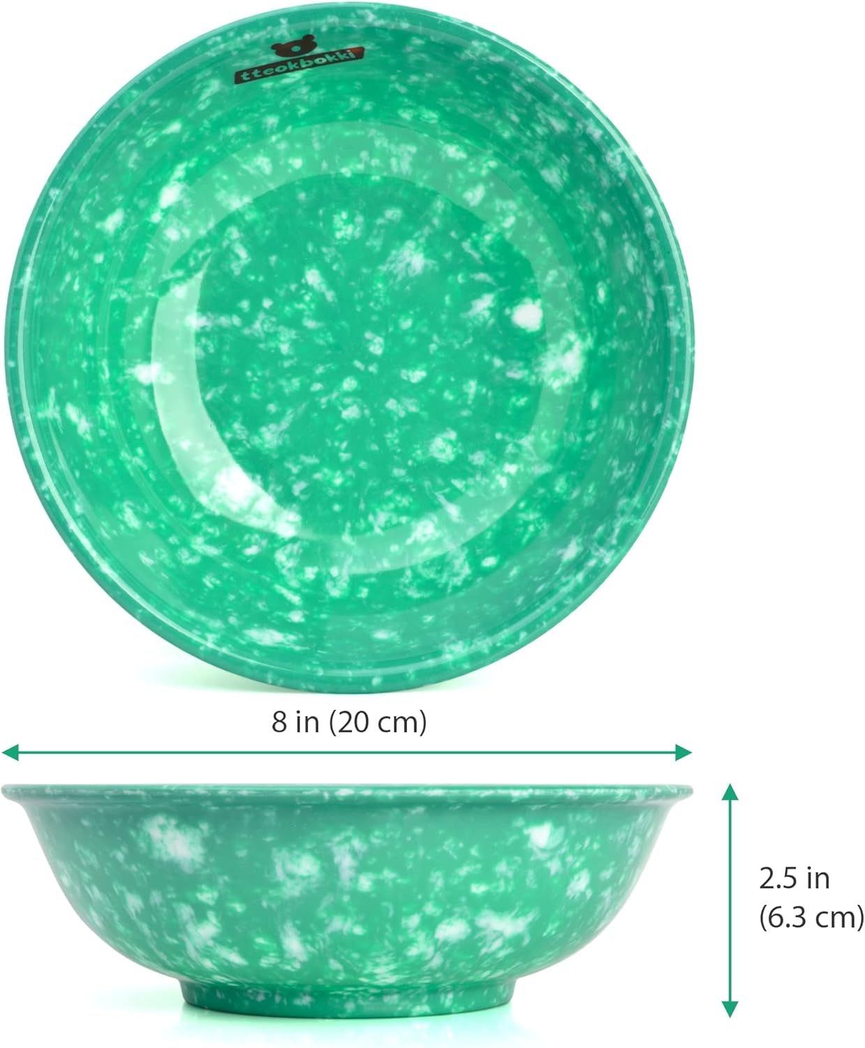 Traditional Korean Snack Tteokbokki Rice Cakes Ramen Melamine Bowls Set of 2, 32Oz 8-Inch