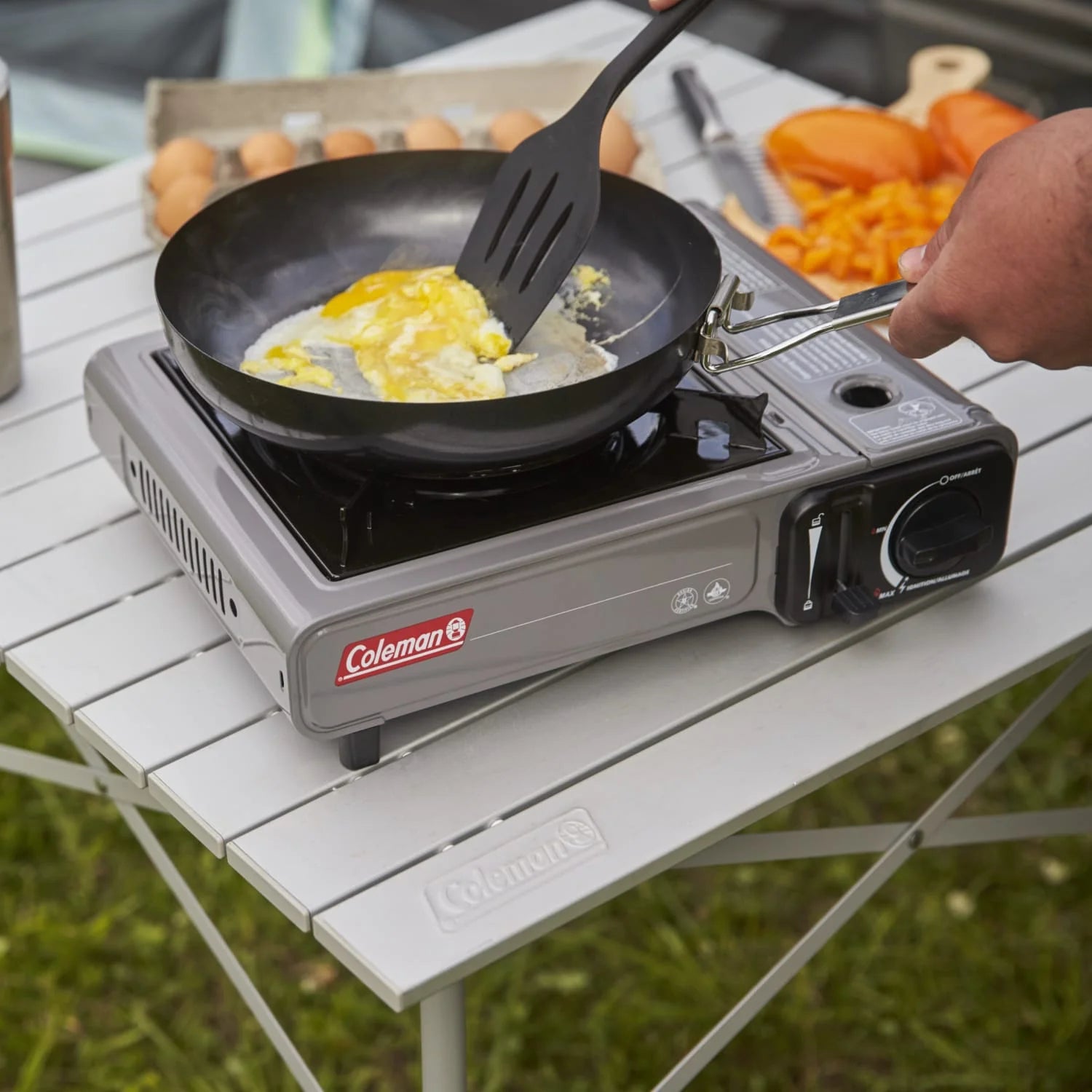Coleman Tabletop Portable Butane Gas Camping Stove, 1 Burner, Gray