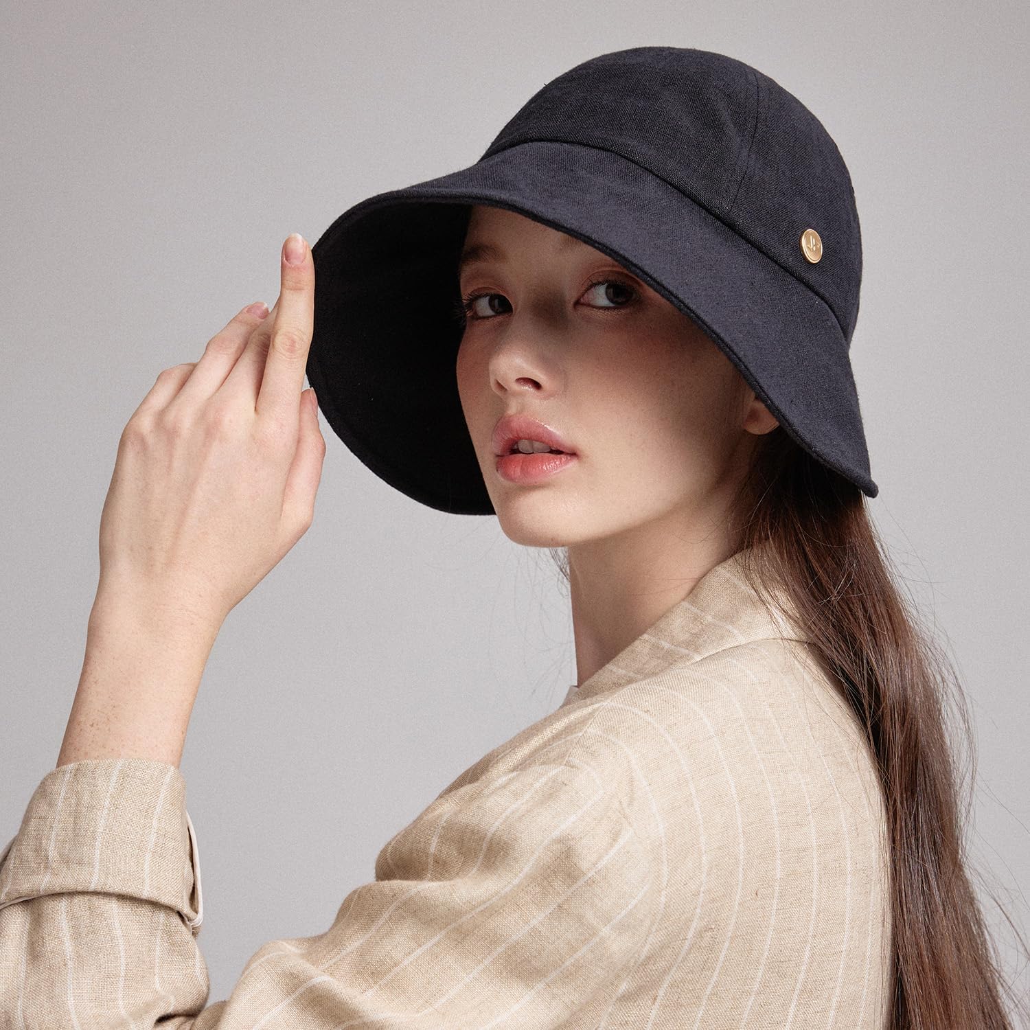 WHITE SANDS MOJA Linen Victorian Bonnet Hat Sun Cap, Foldable Summer Visor | New Katy