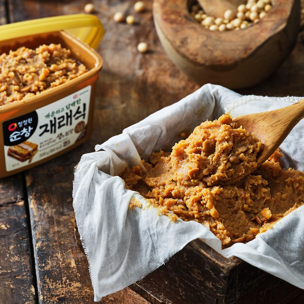 O'Food Doenjang, Premium Korean Traditional Soybean Paste, Naturally Fermented, Rich Umami Flavor, Authentic Korean Miso, Perfect for Doenjang Jjigae Soup Base [Original, 1.1 Lb (500G)]