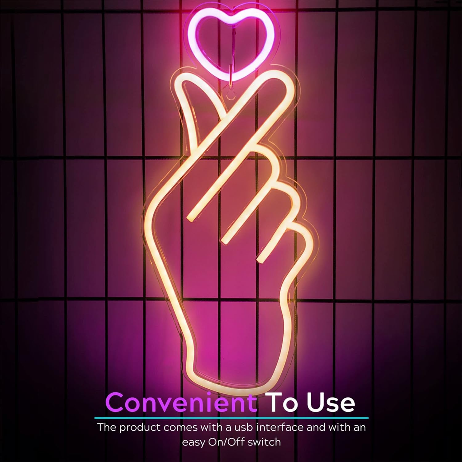 Finger Heart Neon Signs 