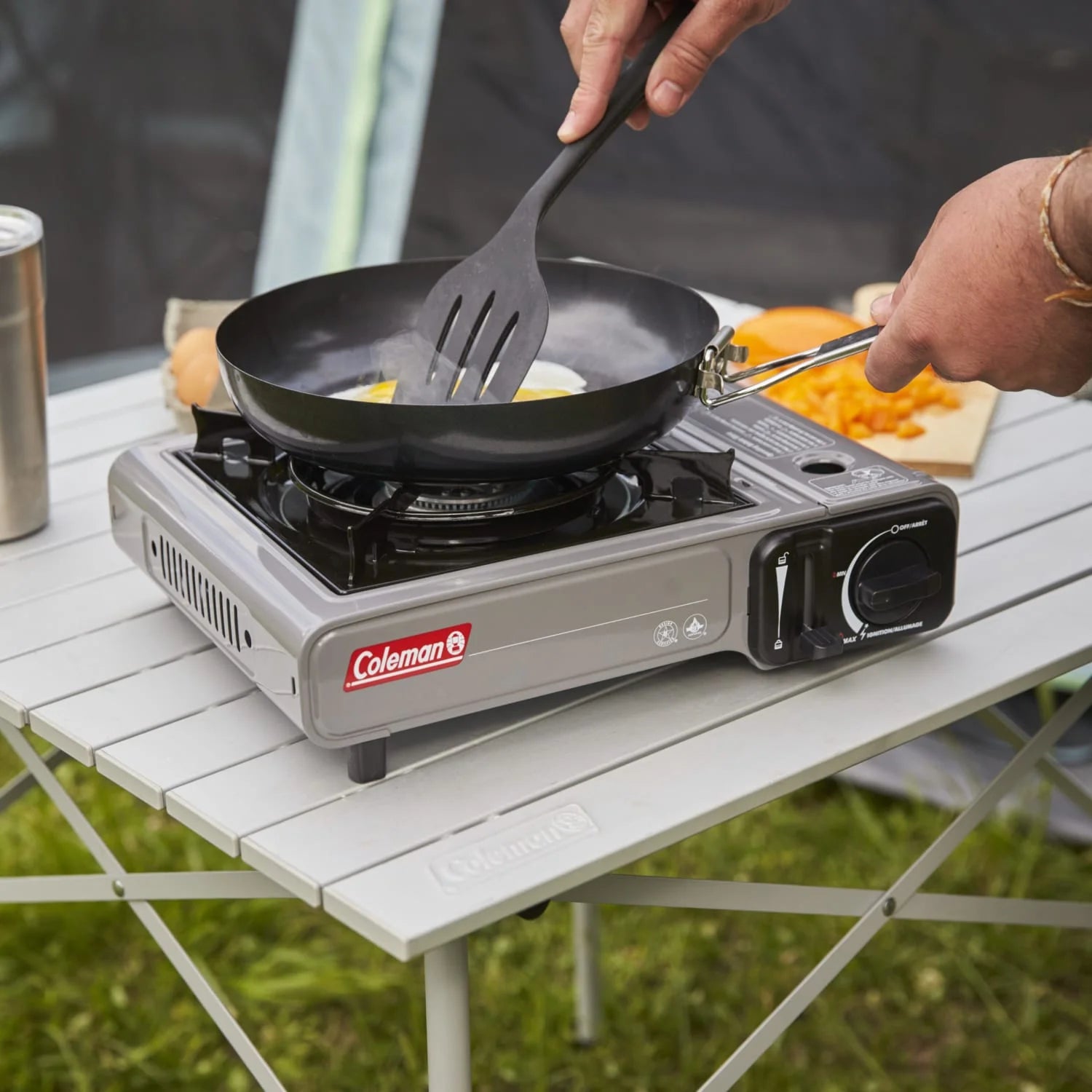 Coleman Tabletop Portable Butane Gas Camping Stove, 1 Burner, Gray