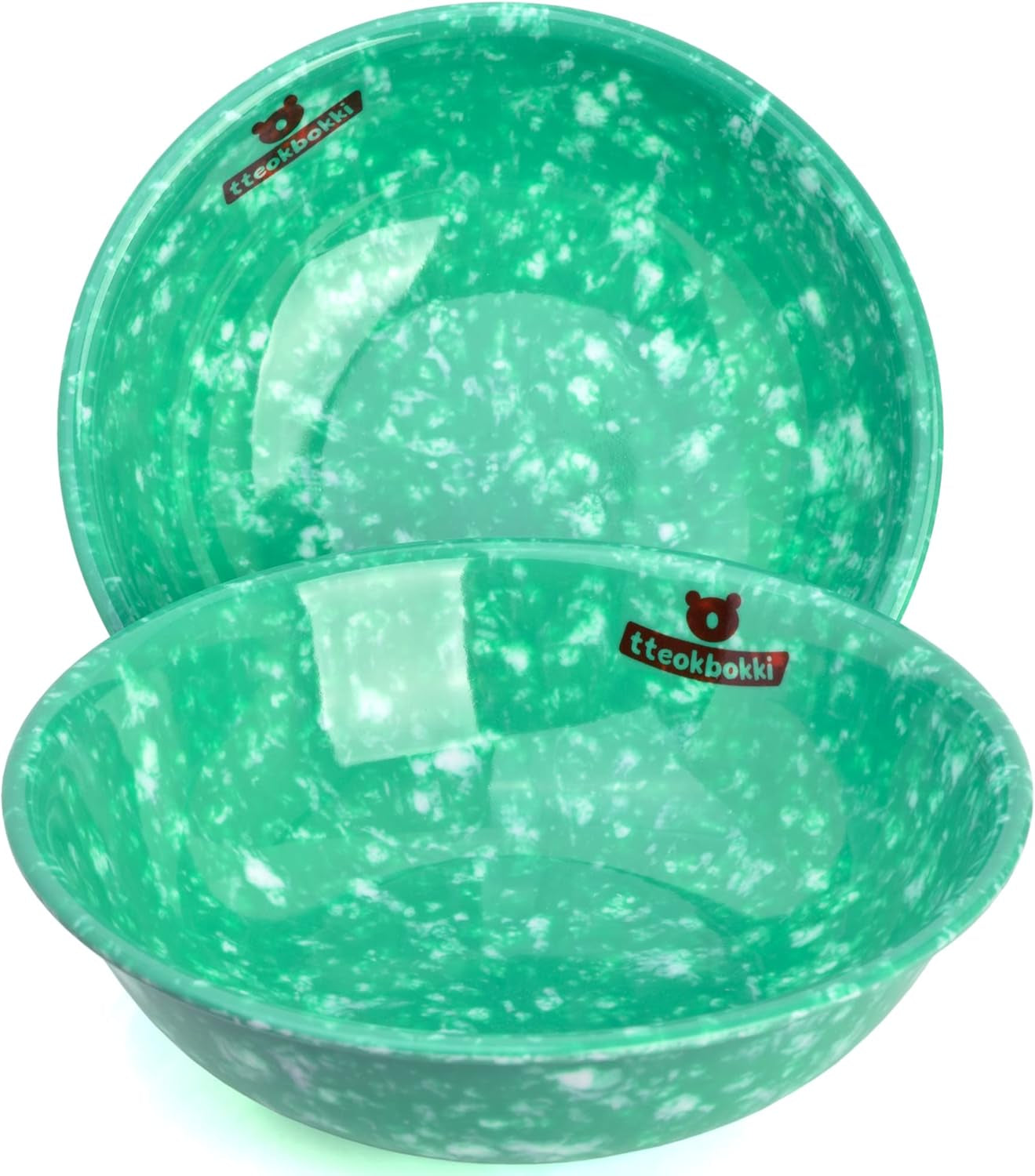 Traditional Korean Snack Tteokbokki Rice Cakes Ramen Melamine Bowls Set of 2, 32Oz 8-Inch