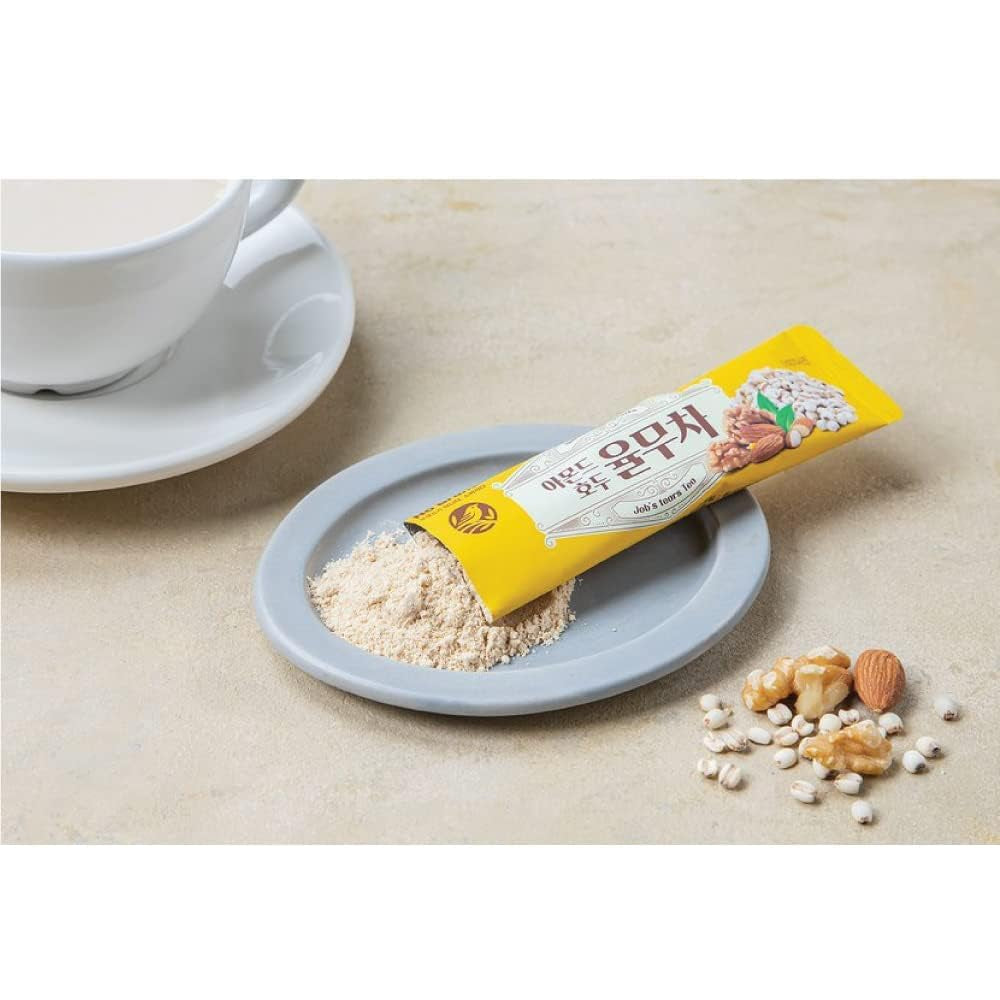 LENITH Korean Almond Walnut Job’S Tear Tea Yulmu Cha Powder Meal Replacement Shake Breakfast Simple Meal 30T 율무차/Total 540G