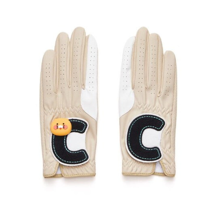 KAKAO FRIENDS GOLF Women'S Two-Handed Synthetic Leather Gloves with Ball Marker - Choonsik
