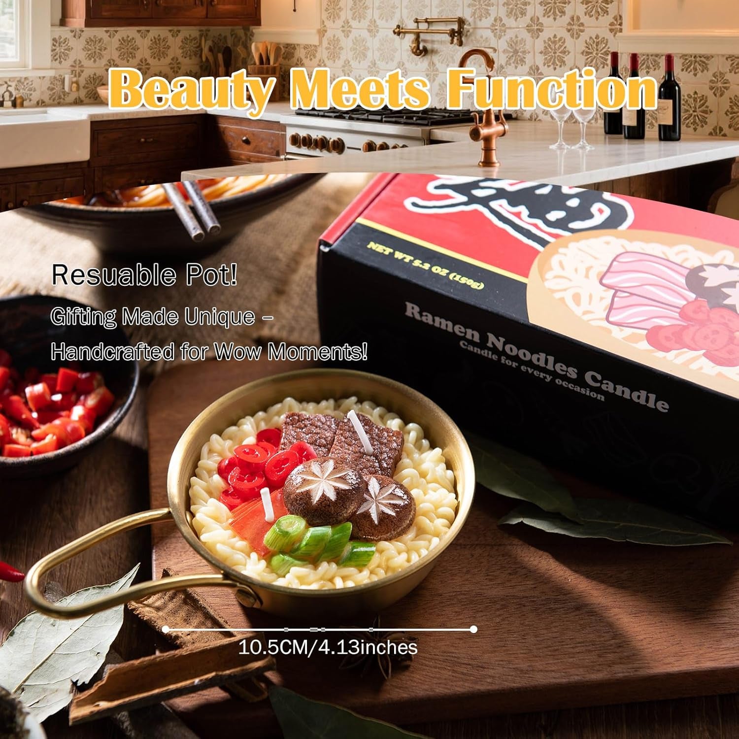 라면촛불 Ramen Noodles Vegetable Wax Candle for Friend Yourself Gift