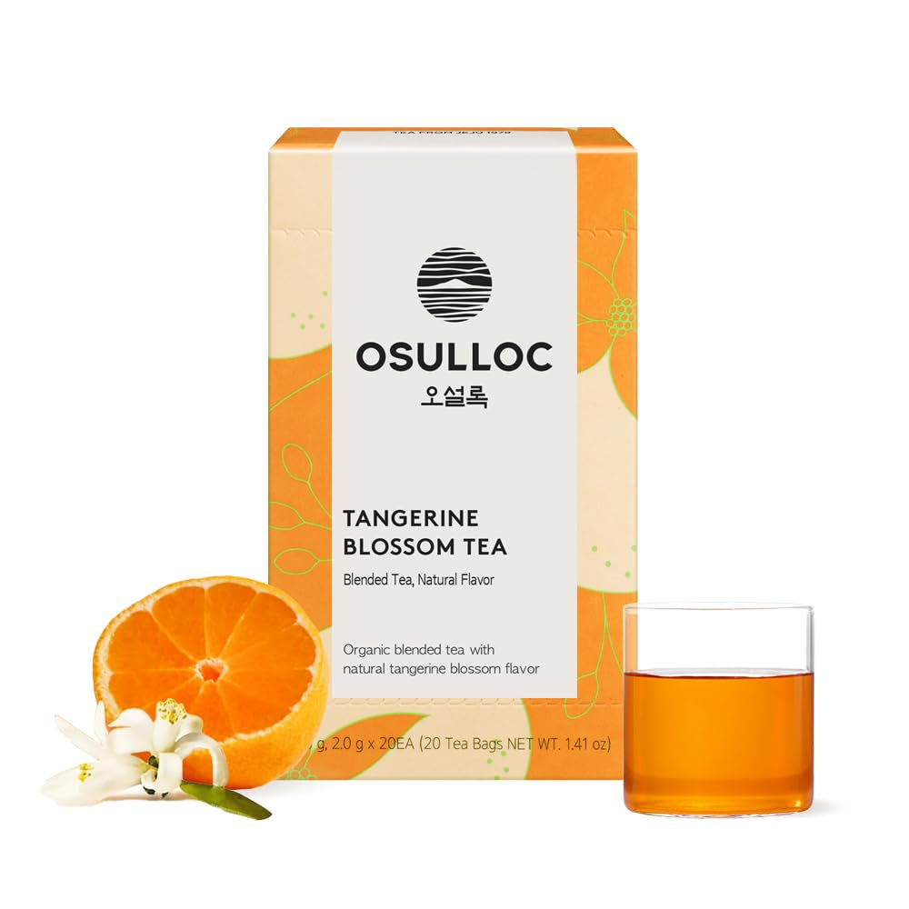 OSULLOC Tangerine Blossom Tea (Refreshing Tangerine Flavor), USDA Certified Organic, Tea Bag Series 20 Count, Premium Blended Tea from Jeju