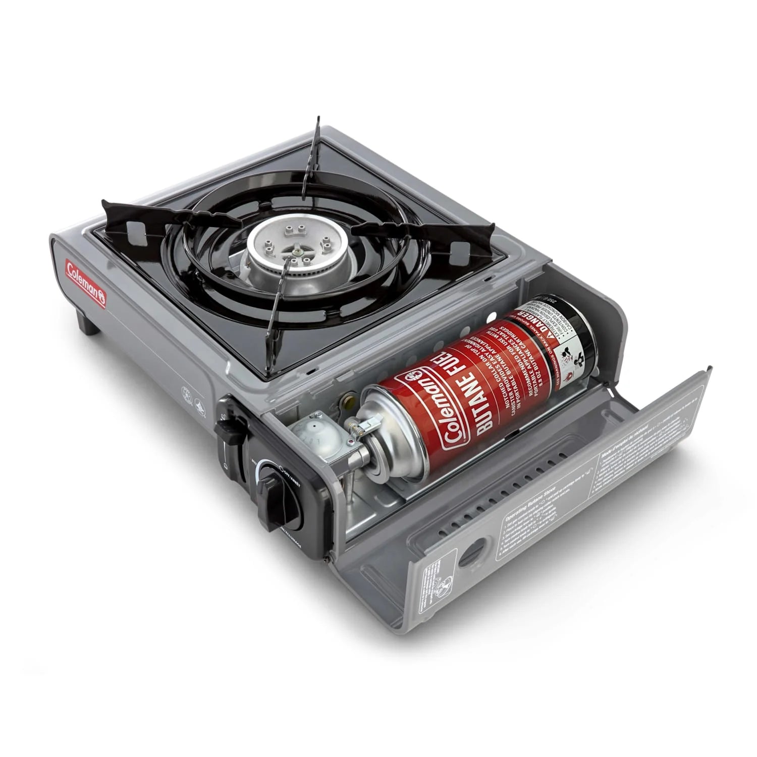 Coleman Tabletop Portable Butane Gas Camping Stove, 1 Burner, Gray