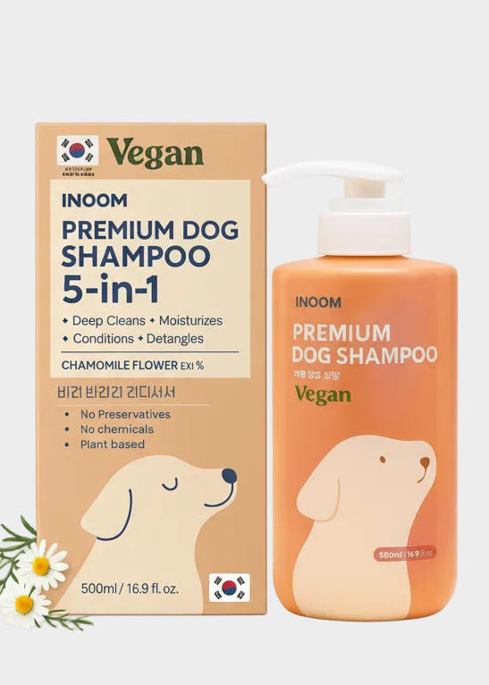 Korean Plant Based Vegan Dog Shampoo 500Ml - Hypoallergenic, Hyaluronic Acid for Puppy to Adult Dogs Soothing Cleanser, Dandruff and Aloe Itchy Skin Moisturizing for Sensitive Skin, Made in Korea
