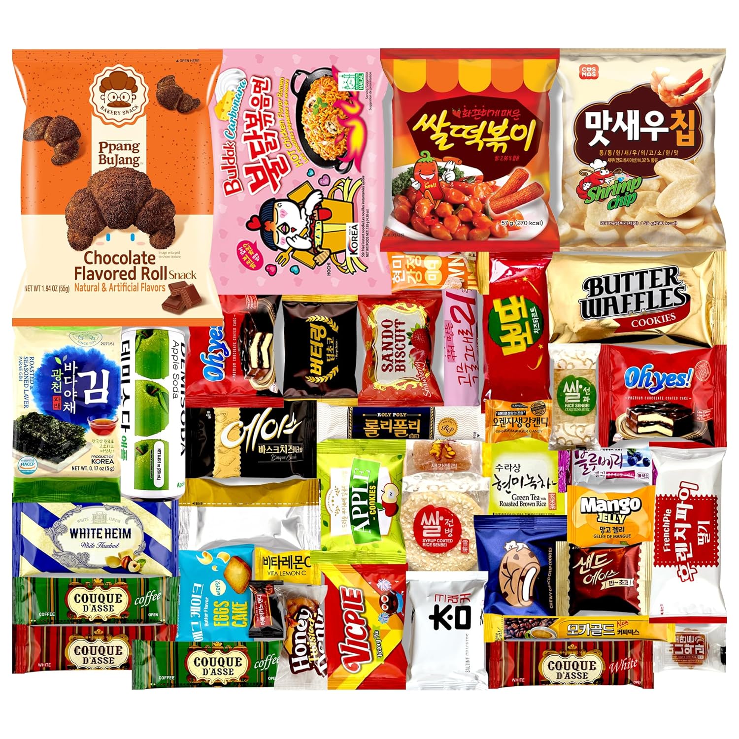 DAGAON Finest Korean Snack Box 42 Count – Variety Snacks Including Korean’S Favorite Chips, Biscuits, Cookies, Pies, Candies. Perfect Appetizing Korean Treats for Any Occasions, Gifts and Everyone.
