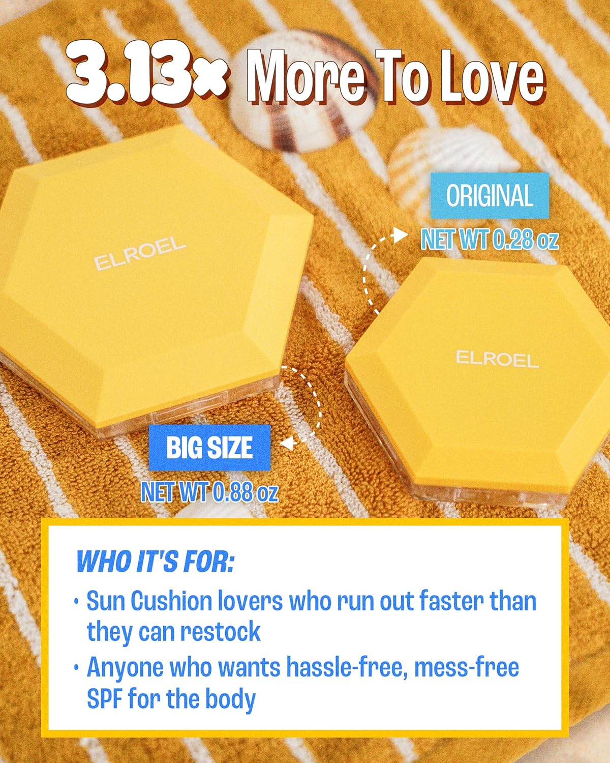 Pang Pang Sun Cushion plus - Korean Hypoallergenic & Lightweight Sunscreen with Puff Sponge - Broad Spectrum SPF50+ PA++++ (0.53 Oz)