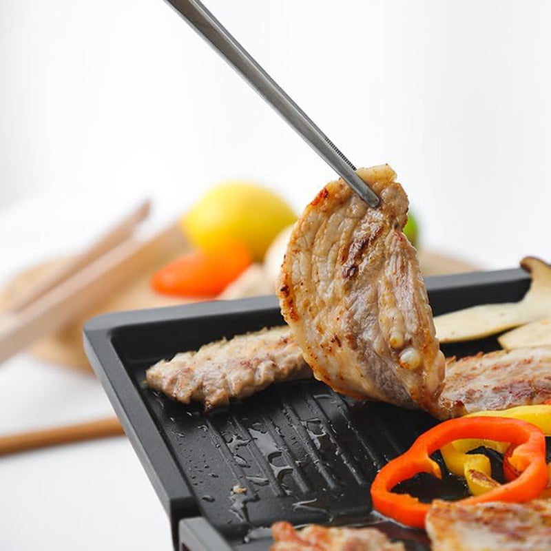 Square BBQ Grill Pan Korean Style, 5 Layer Titanium Nonstick Coating, Smokeless, Cast Aluminum, Only for Gas Stove