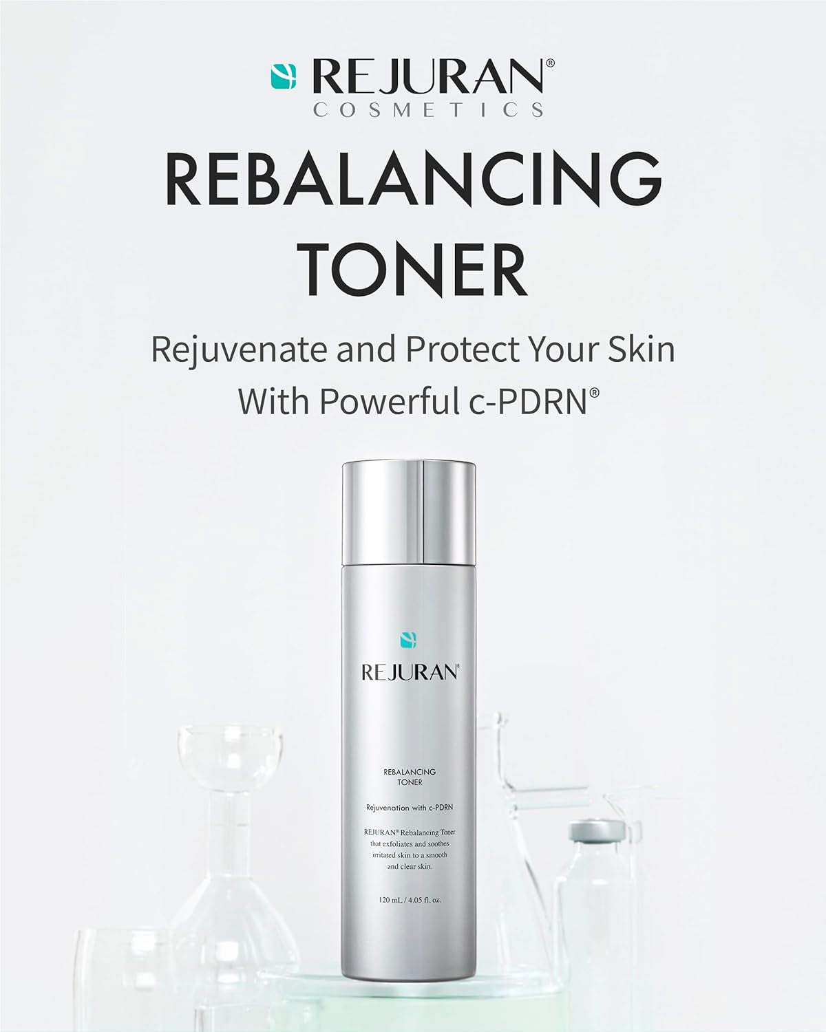 REJURAN® Rebalancing Toner, C-Pdrn® – Salmon DNA Hydrating & Soothing Facial Toner for Skin Texture, Pore Care & Barrier Support with Salmon DNA. Korean Skin Care (4.05 Fl Oz)
