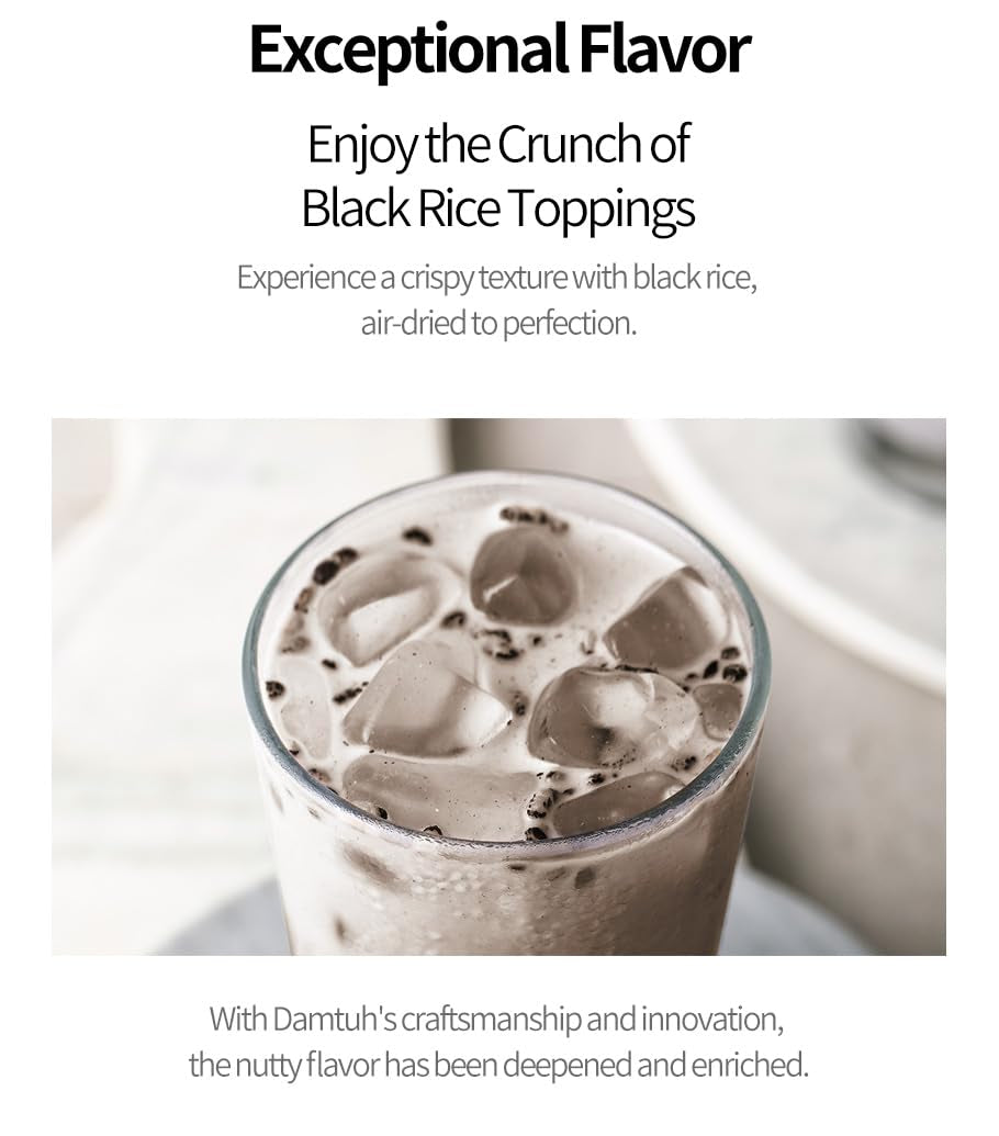 Damtuh Misugaru – Korean Black Mixed Grain Powder Drink, Traditional Multigrain Meal Replacement Shake with Black Rice, Black Beans & Sesame, 20G X 40 Sticks