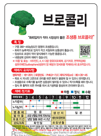 브로콜리 씨앗 Broccoli Seeds