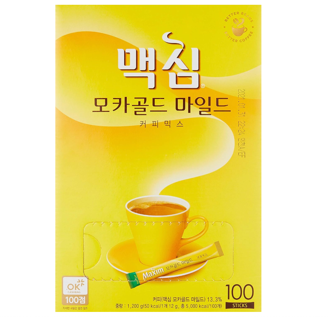 맥심 모카골드 커피믹스 Maxim Mocha Gold Mild Coffee Mix 100PKG