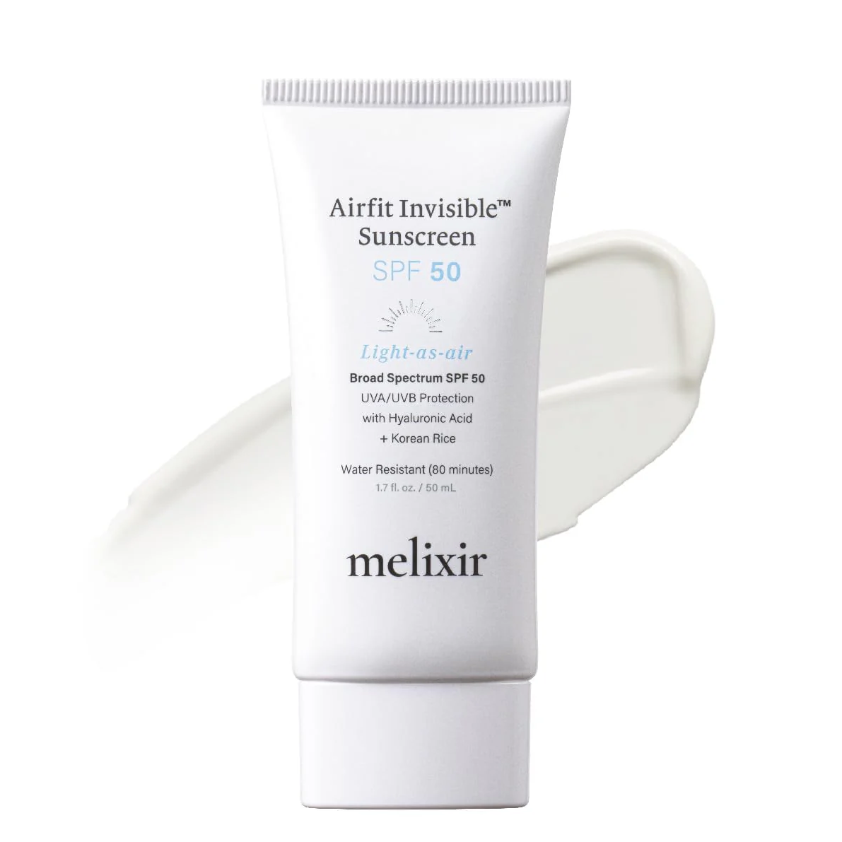 멜릭서 비건 에어핏™ 선스크린 Melixir Airfit Invisible™ Sunscreen SPF 50-1.7Fl.Oz./50Ml