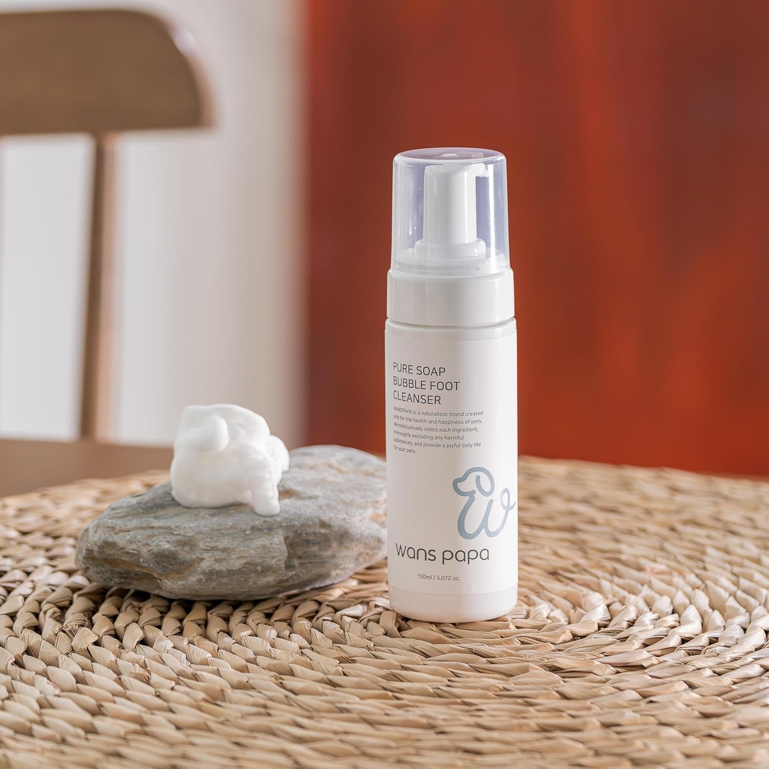 Wanspapa Dog Paw Cleaner | Gentle Pure Soap-Based Rinse-Off Paw Washer for Sensitive Paws | Natural Plant-Based & Residue-Free Formula | Safe for All Dogs, Puppies | Made in Korea | 5.072 Oz / 150Ml