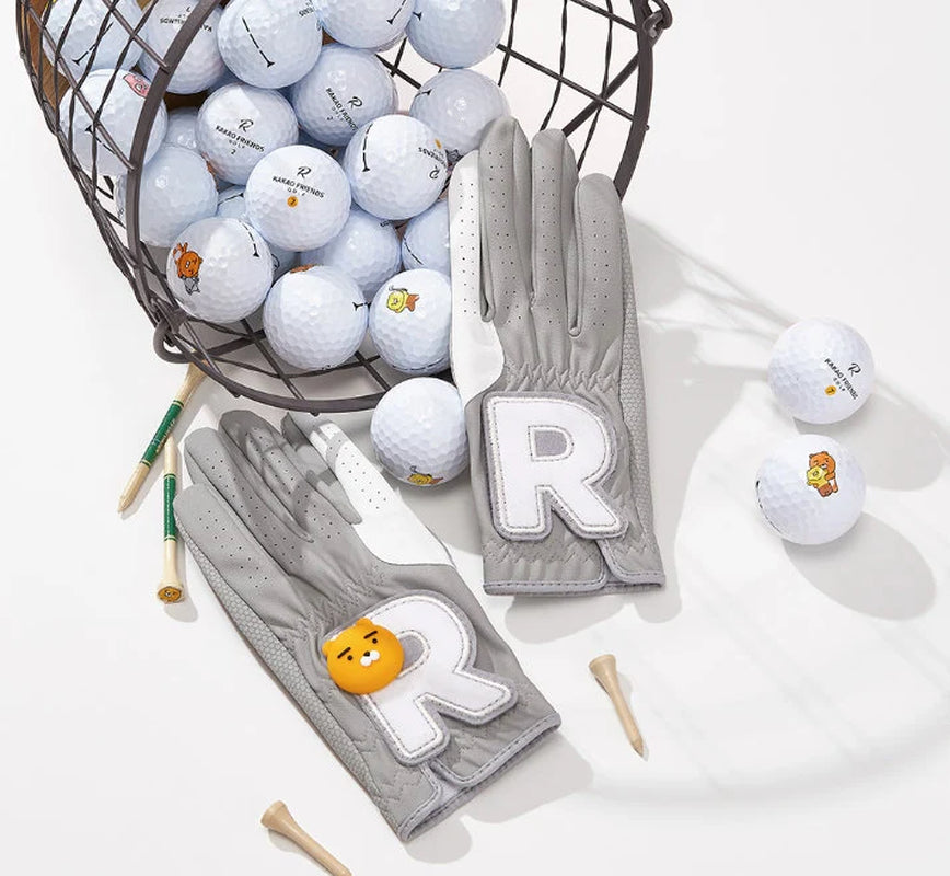 KAKAO FRIENDS GOLF Women'S Two-Handed Synthetic Leather Gloves with Ball Marker - Ryan