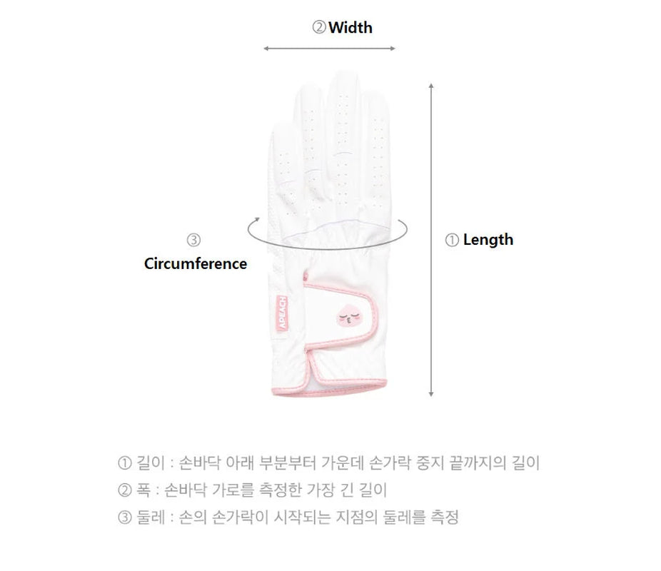 KAKAO FRIENDS GOLF Women'S Two-Handed Synthetic Leather Gloves with Ball Marker - Apeach