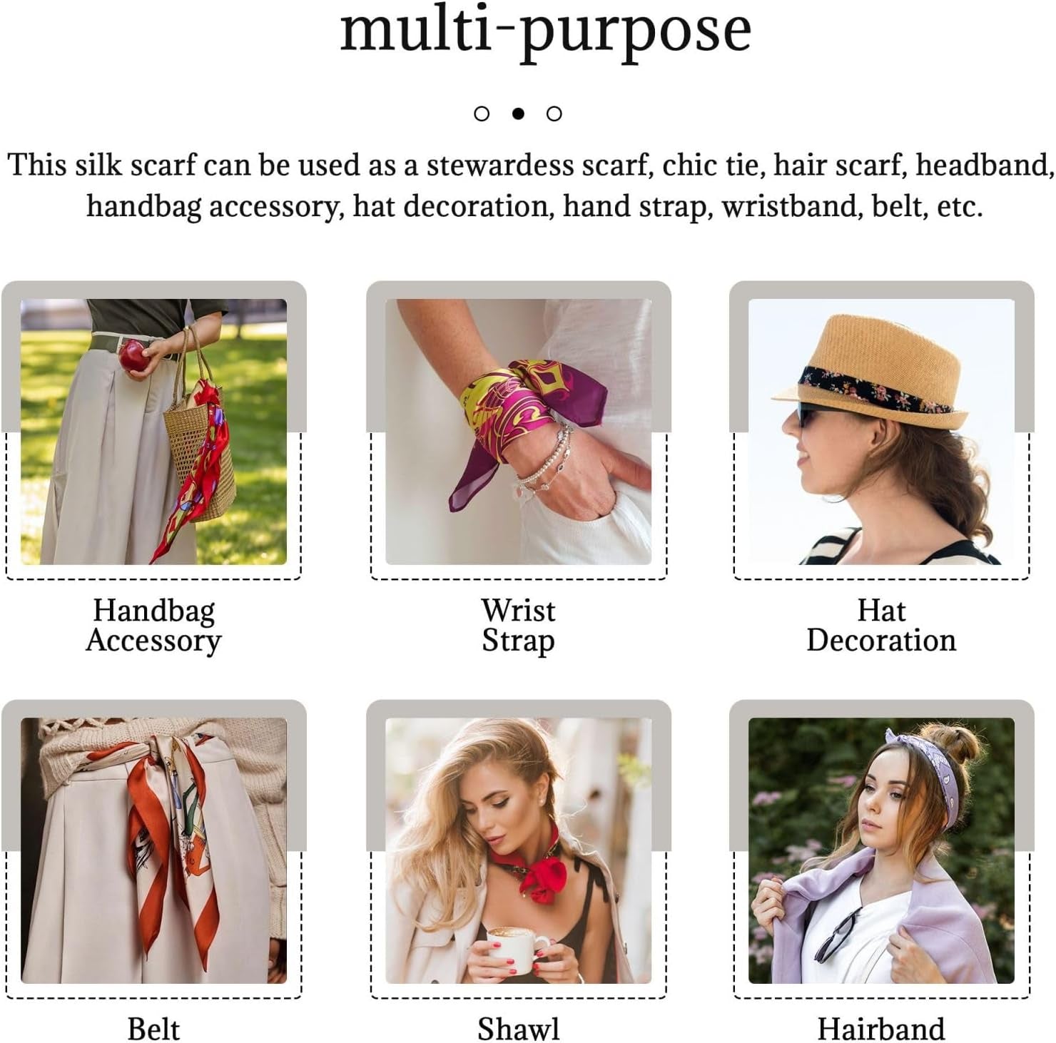 Cute Flag Head Scarf Hair Neck Scarves for Women Purse Bag Scarfs for Handbags Headscarf Fashion