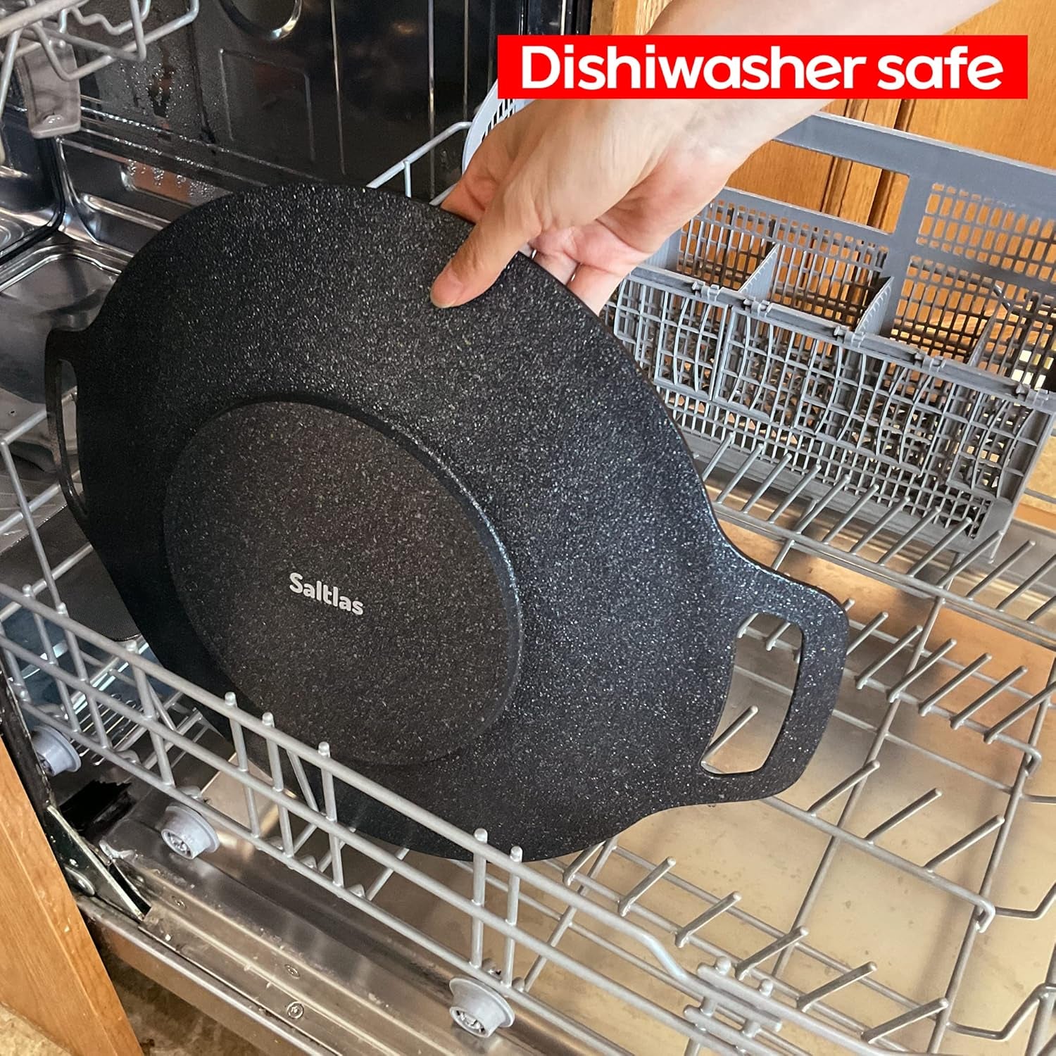 Korean Style BBQ Grill Pan for Stove Top, Camping and IH, 13" round Griddle with Double Bottom, Non-Stick Coating Frying Pan