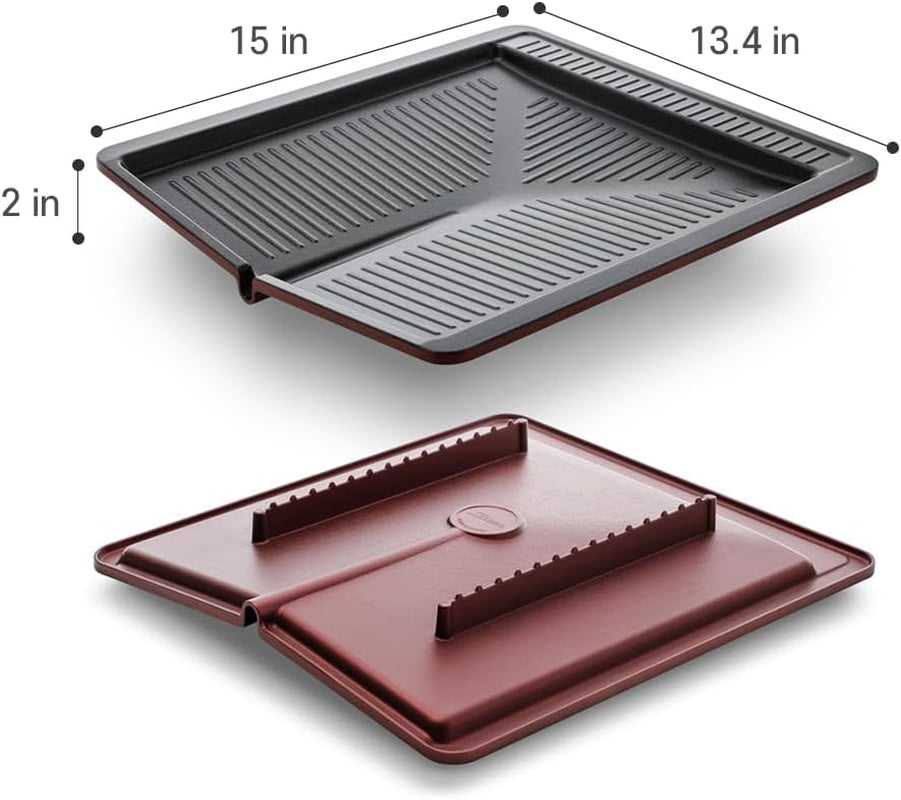 Square BBQ Grill Pan Korean Style, 5 Layer Titanium Nonstick Coating, Smokeless, Cast Aluminum, Only for Gas Stove