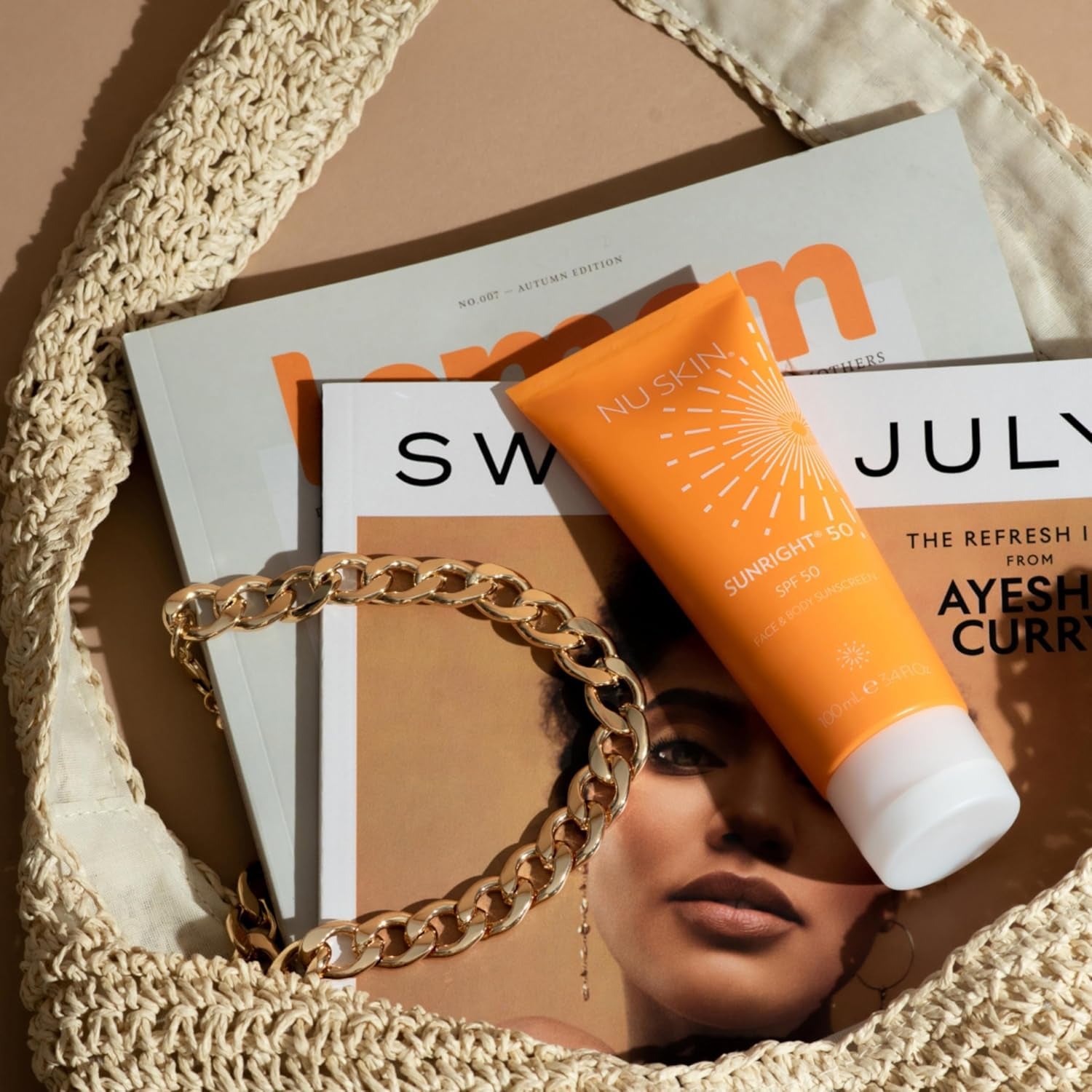 Nu Skin Sunright® Face & Body Sunscreen SPF 50 | Broad-Spectrum UVA/UVB Protection | Non-Greasy & Water-Resistant Formula | Antioxidant-Infused | 3.4 Fl. Oz.