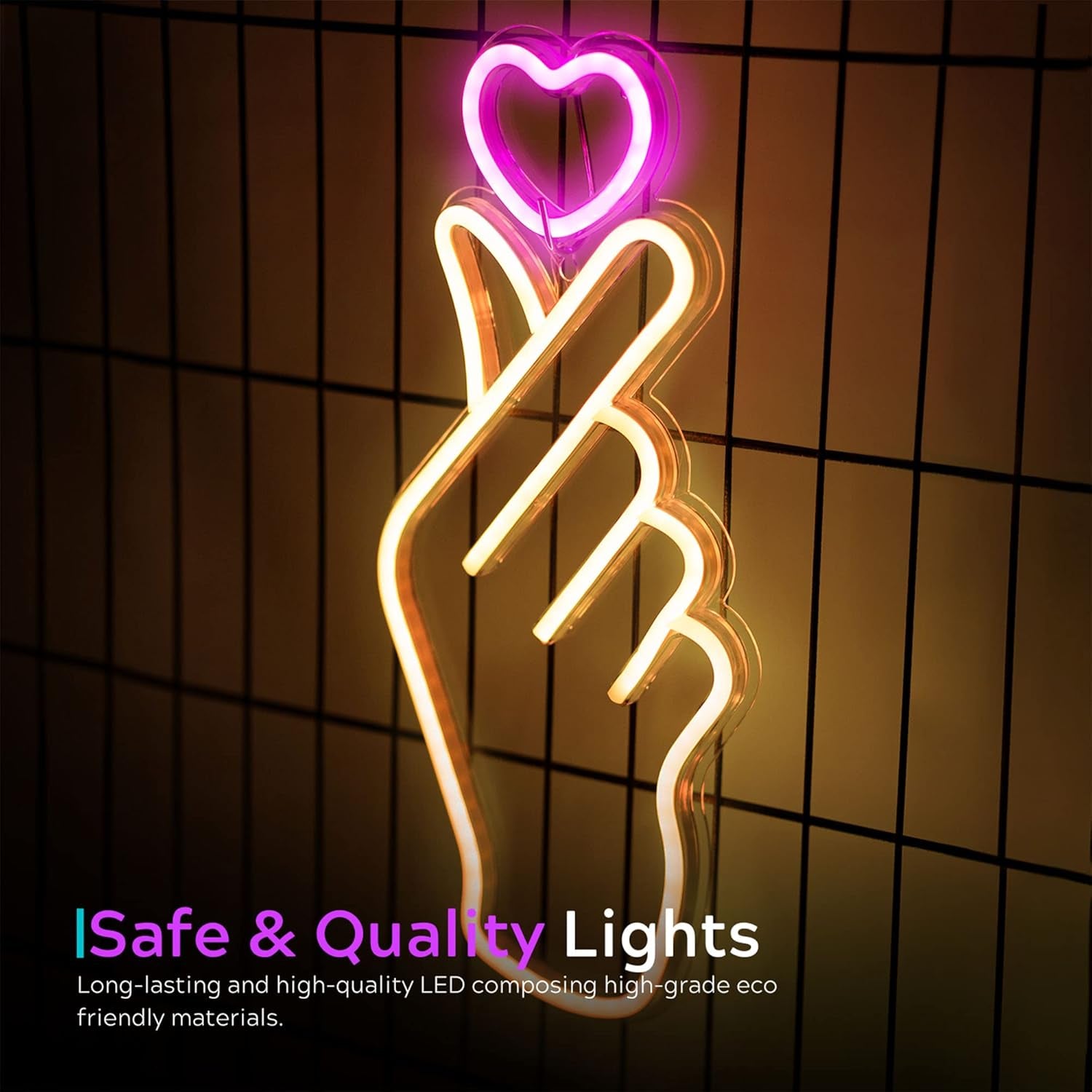 Finger Heart Neon Signs 
