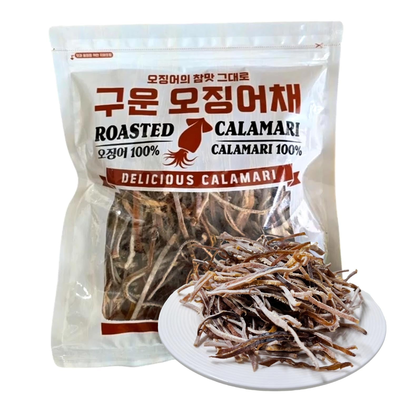 Roasted Dried Squid 100% [5.29 Oz Bag] – Sliced Roasted Squid Jerky for Adults & Kids – 9G Protein per Serving (6 Serving per Container) – Perfect for Snacking – Resealable Bag – Korean Snacks by Gangwon Export