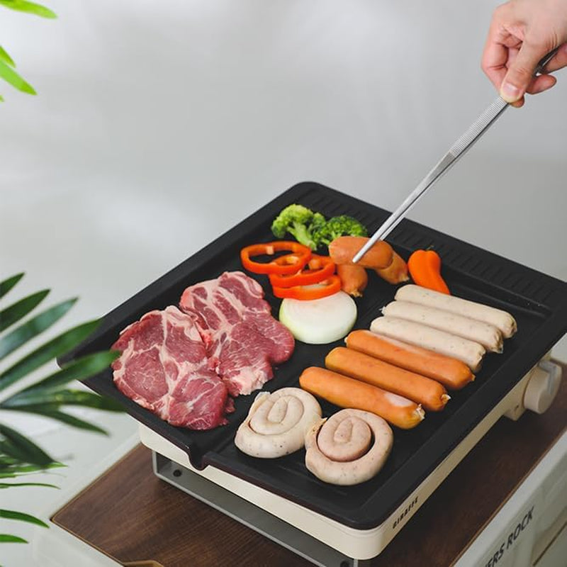 Square BBQ Grill Pan Korean Style, 5 Layer Titanium Nonstick Coating, Smokeless, Cast Aluminum, Only for Gas Stove