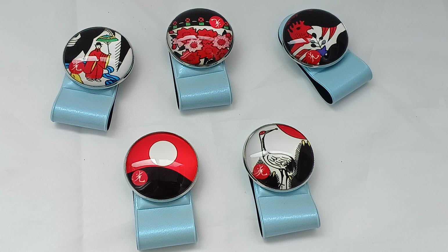 Lucky Oh-Gwang Hwatu Magnetic Golf Ball Markers & Hat Clip Set (5 Pcs)