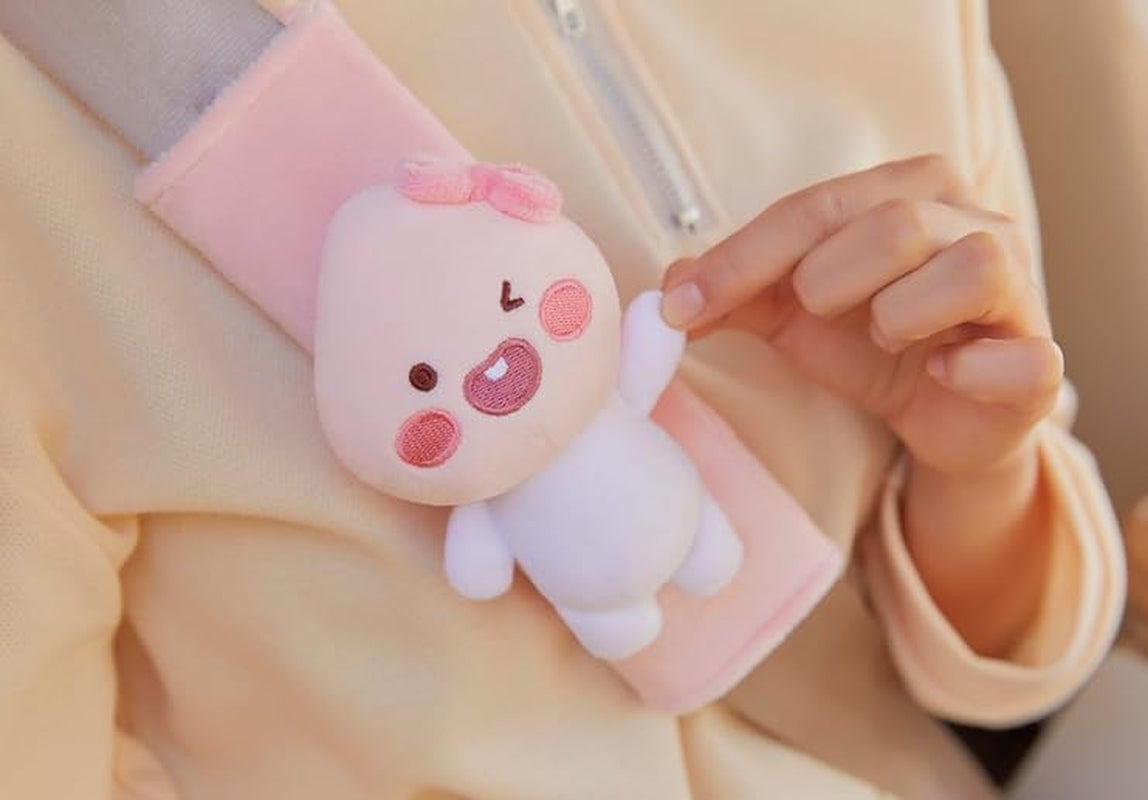 KAKA0 Official Cute Seat Belt Shoulder Pad – Ryan, Apeach, Choonsik & Jordy Car Seat Belt Cover for Comfort & Protection (Apeach Plush Cover)