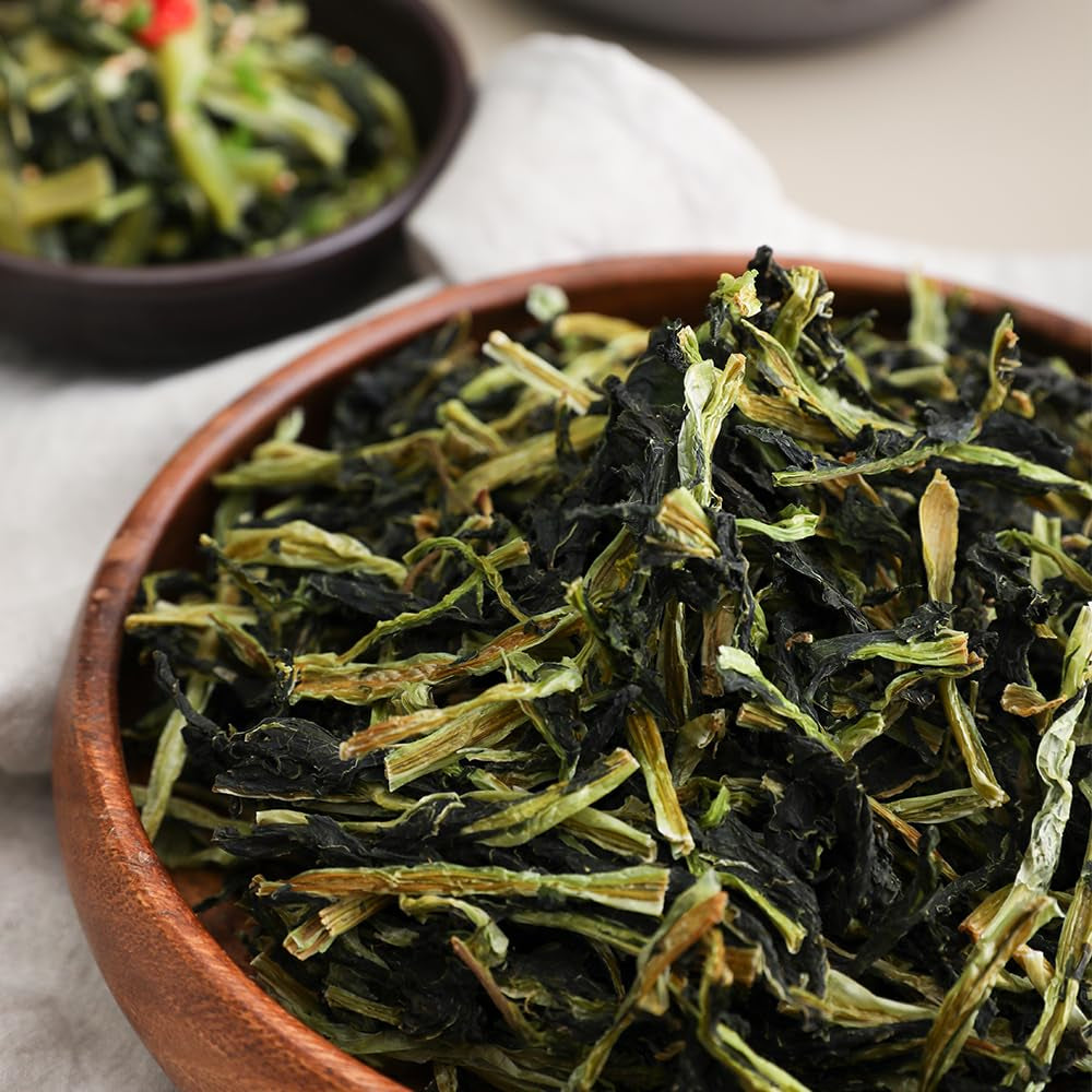 Pyeongchang Dried Easy Cook Radish Leaves 2.82Oz. 간편시래기 Korean Dried Siraegi Namul, Dried Vegetables, Nutritious Korean Food