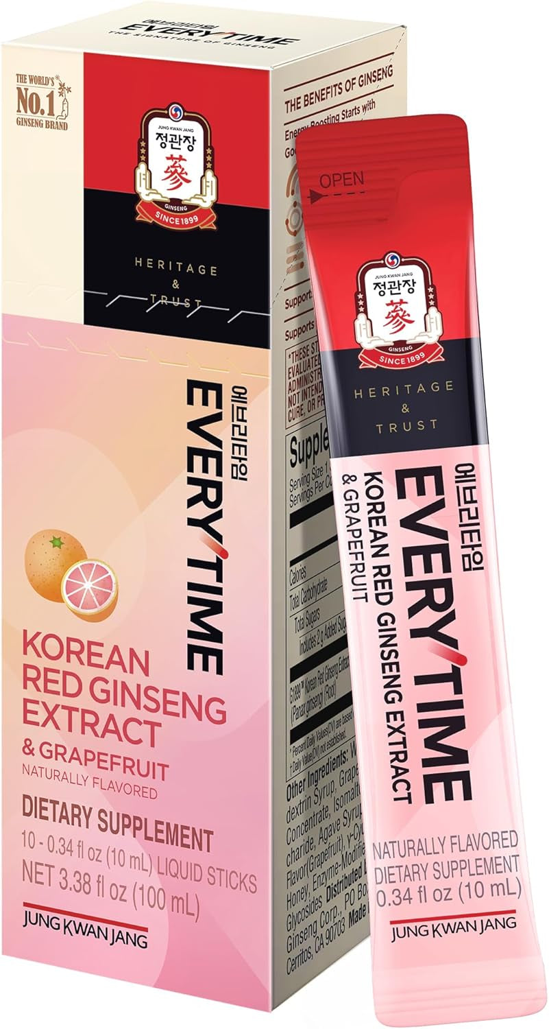정관장 에브리타임 10포 인삼 & 자몽 Everytime Korean Red Ginseng Extract 1,000Mg & Grapefruit 