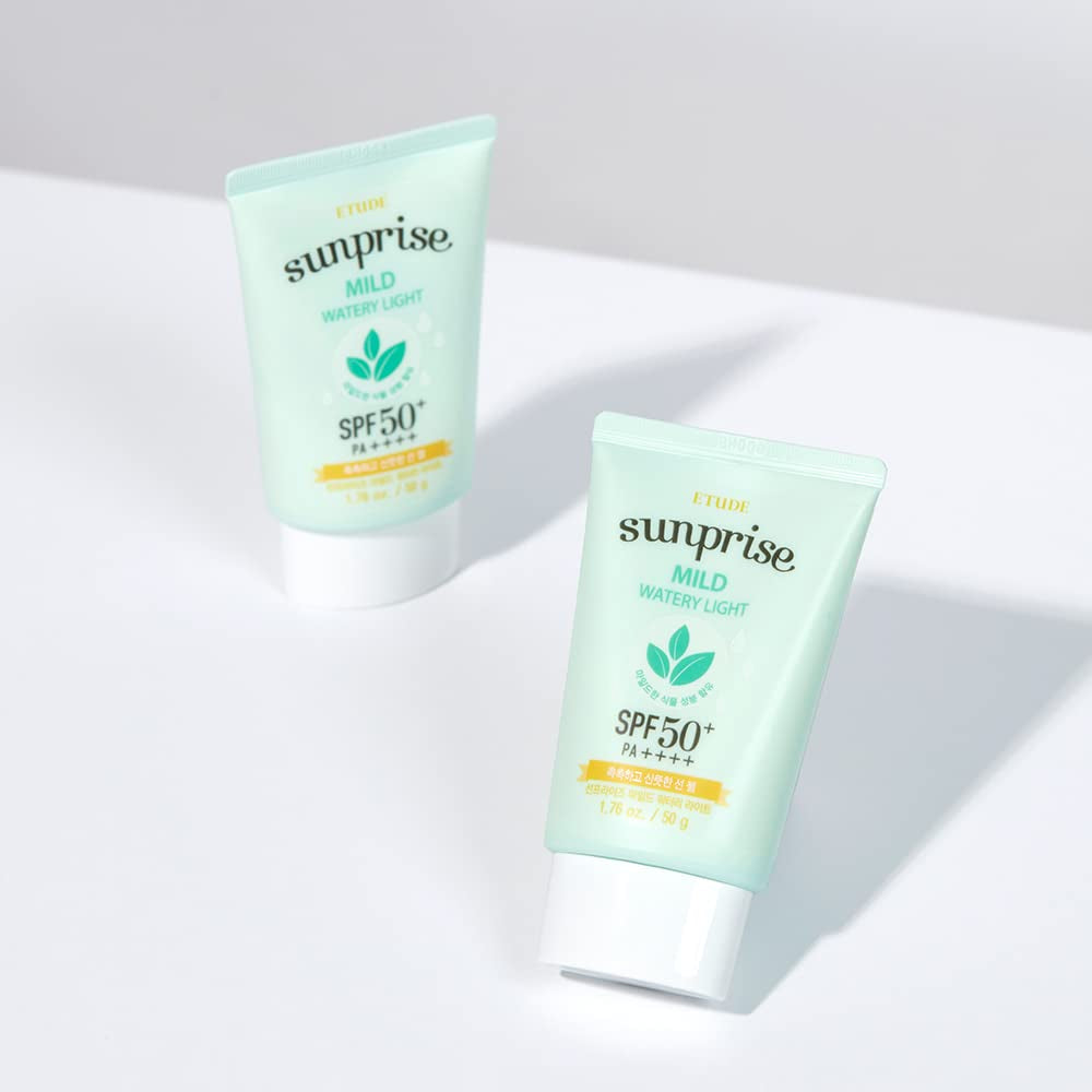 ETUDE Sunprise Mild Weightless Watery Light Texture SPF50+/PA+++ 1.7 Fl. Oz (50Ml) (21AD) | Light Moisturizing Sunblock for Sensitive Skin | Korean Skin Care