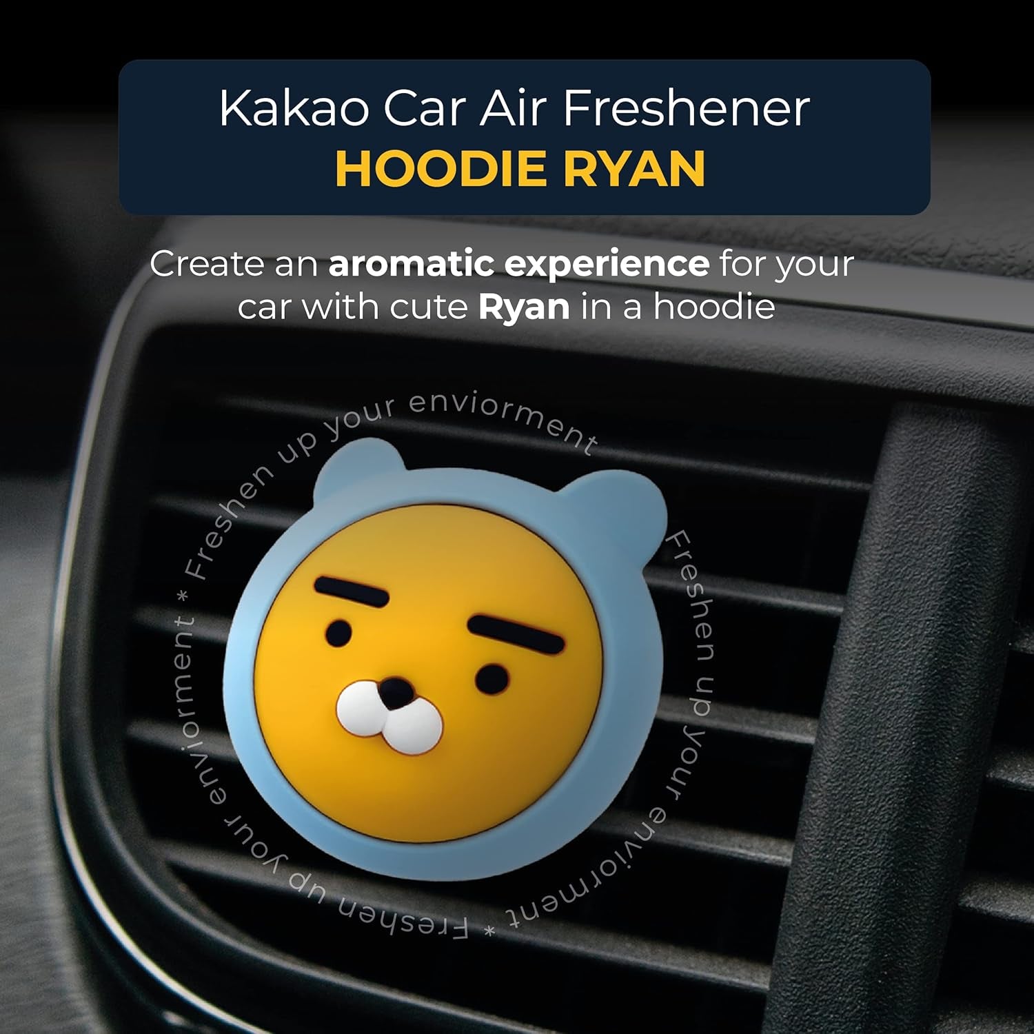 AURA Car Air Freshener Vent Clip, Ryan (Flower by Flora, 0.14Fl Oz*2, Pack of 2) - Long-Lasting Odor-Fighting Scent. Car Decoration Accessories, Diffuser, Absorber.