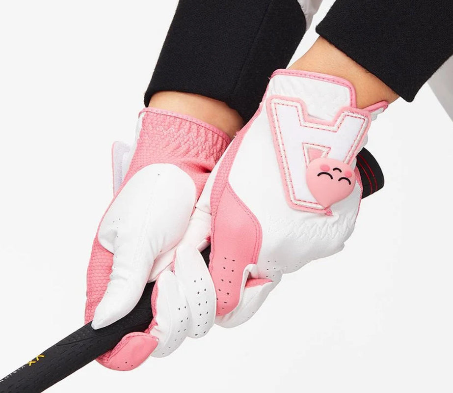KAKAO FRIENDS GOLF Women'S Two-Handed Synthetic Leather Gloves with Ball Marker - Apeach
