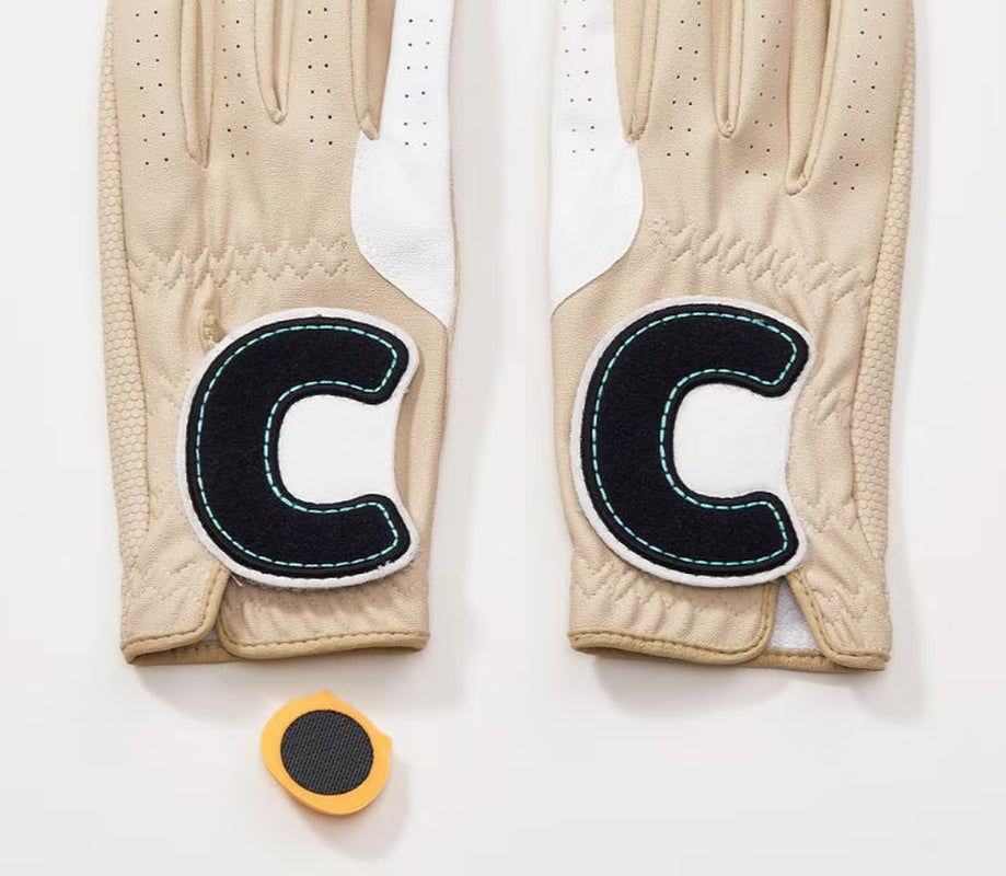 KAKAO FRIENDS GOLF Women'S Two-Handed Synthetic Leather Gloves with Ball Marker - Choonsik