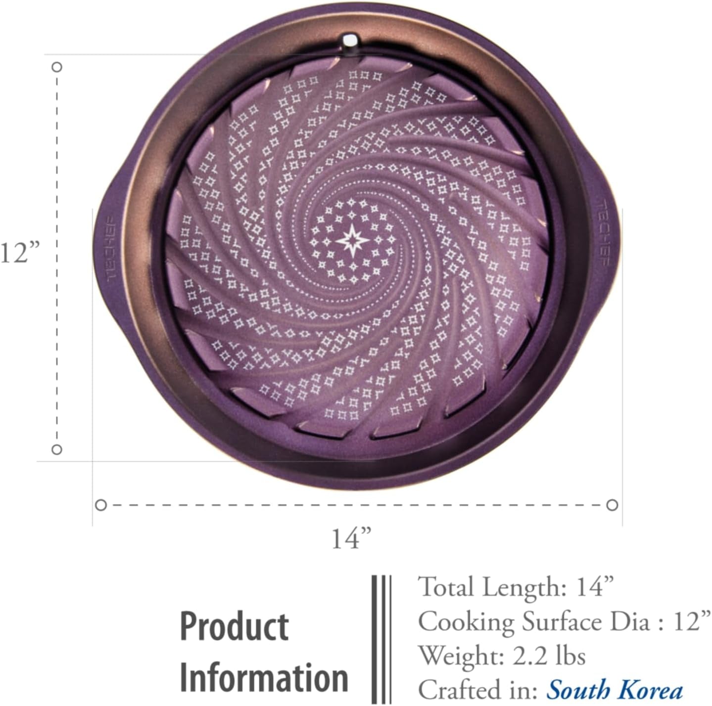 TECHEF - Stovetop Indoor Korean BBQ Nonstick Grill Pan, KBBQ Grill Pan, Pfoa-Free, Dishwasher Oven Safe, Made in Korea