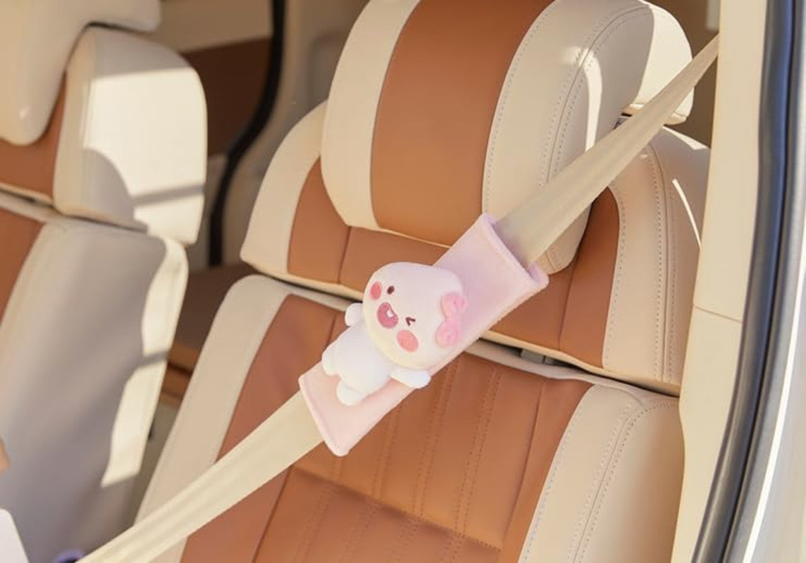 KAKA0 Official Cute Seat Belt Shoulder Pad – Ryan, Apeach, Choonsik & Jordy Car Seat Belt Cover for Comfort & Protection (Apeach Plush Cover)