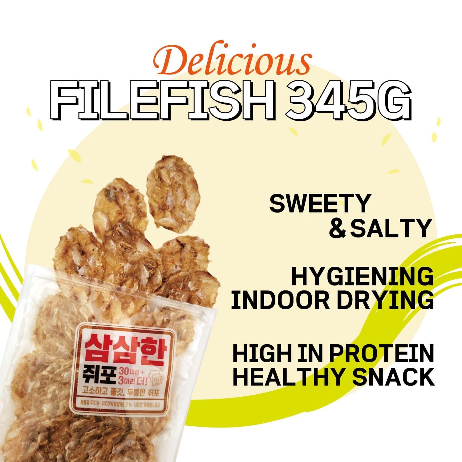Arawoom Roasted Filefish Jerky, (12.17Oz(345G) 1 Pack), 쥐포, 33Ea, Traditional Savory Korean Snack, High in Protein, Snack for Adults and Kids, Total 12.17Oz(345G)